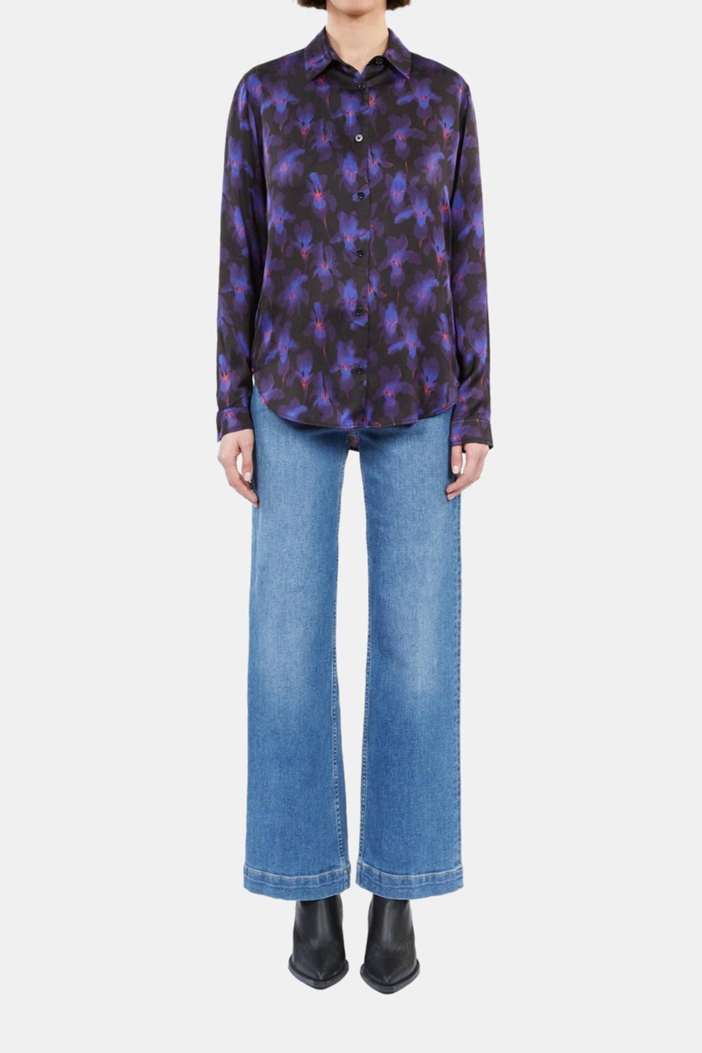 PRINTED LONG-SLEEVED SHIRT BLACK/LIGHTPINK/BLUE 2
