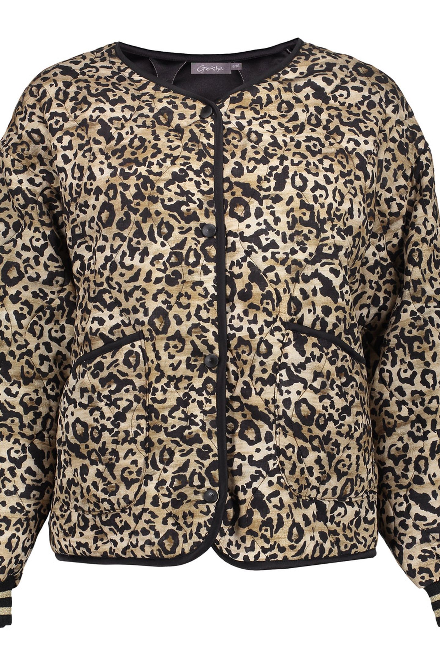 JACKET STEPPED LEOPARD BLACK/SAND 1