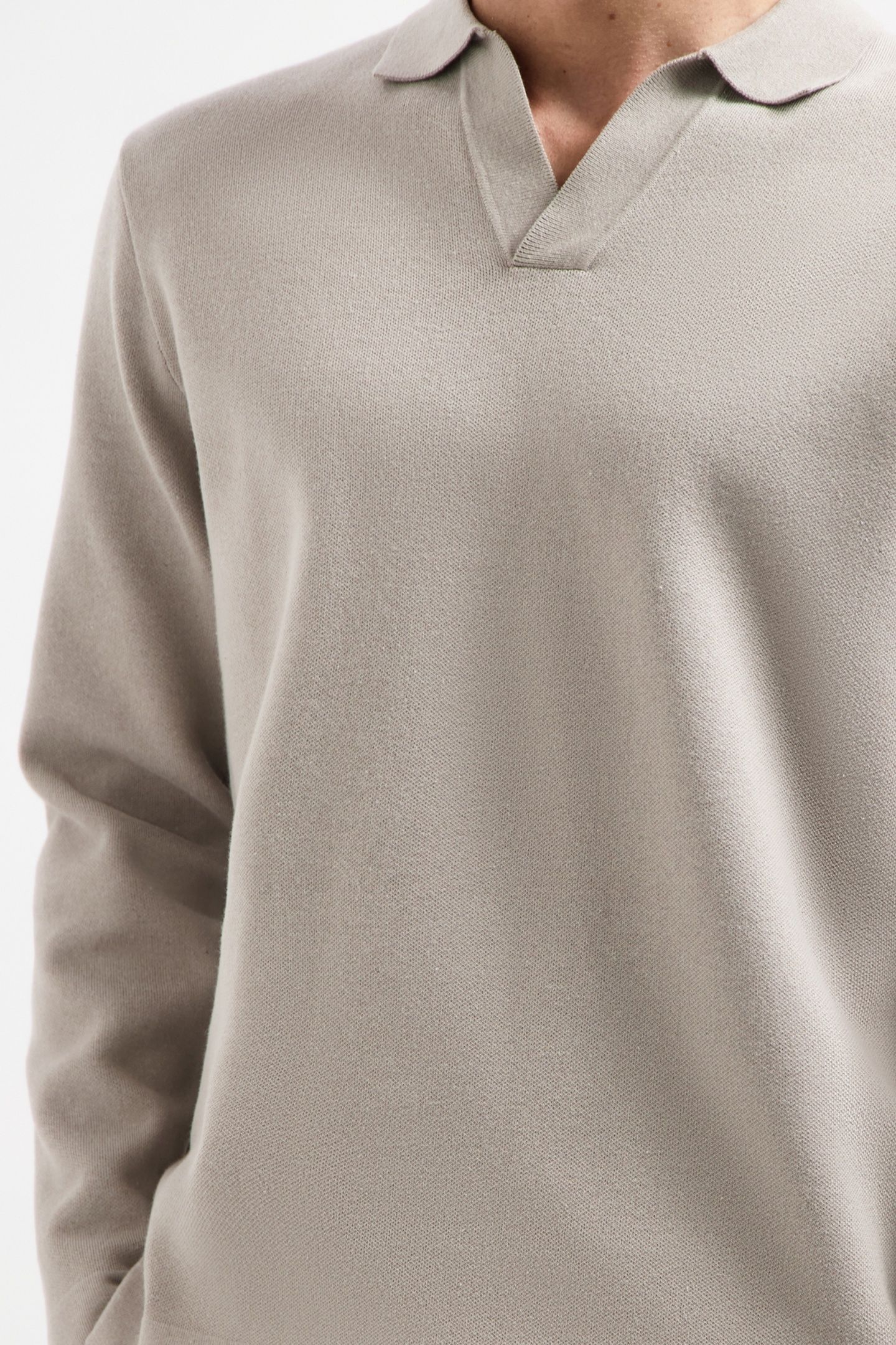 PULLOVER OPEN POLO COLLAR RELIEF CLAY 7