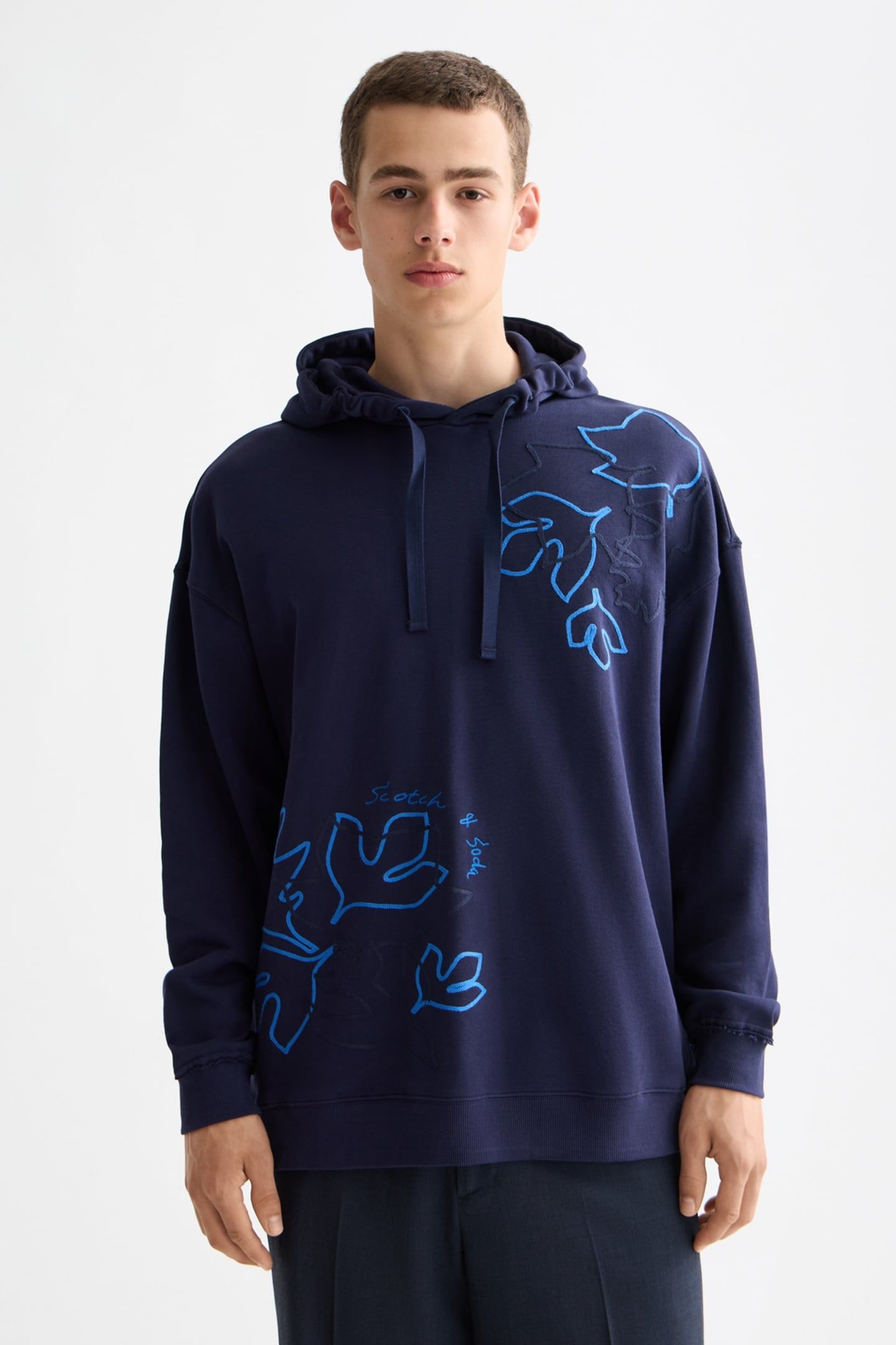 FRONT + BACK AW HOODIE PEACOAT 1