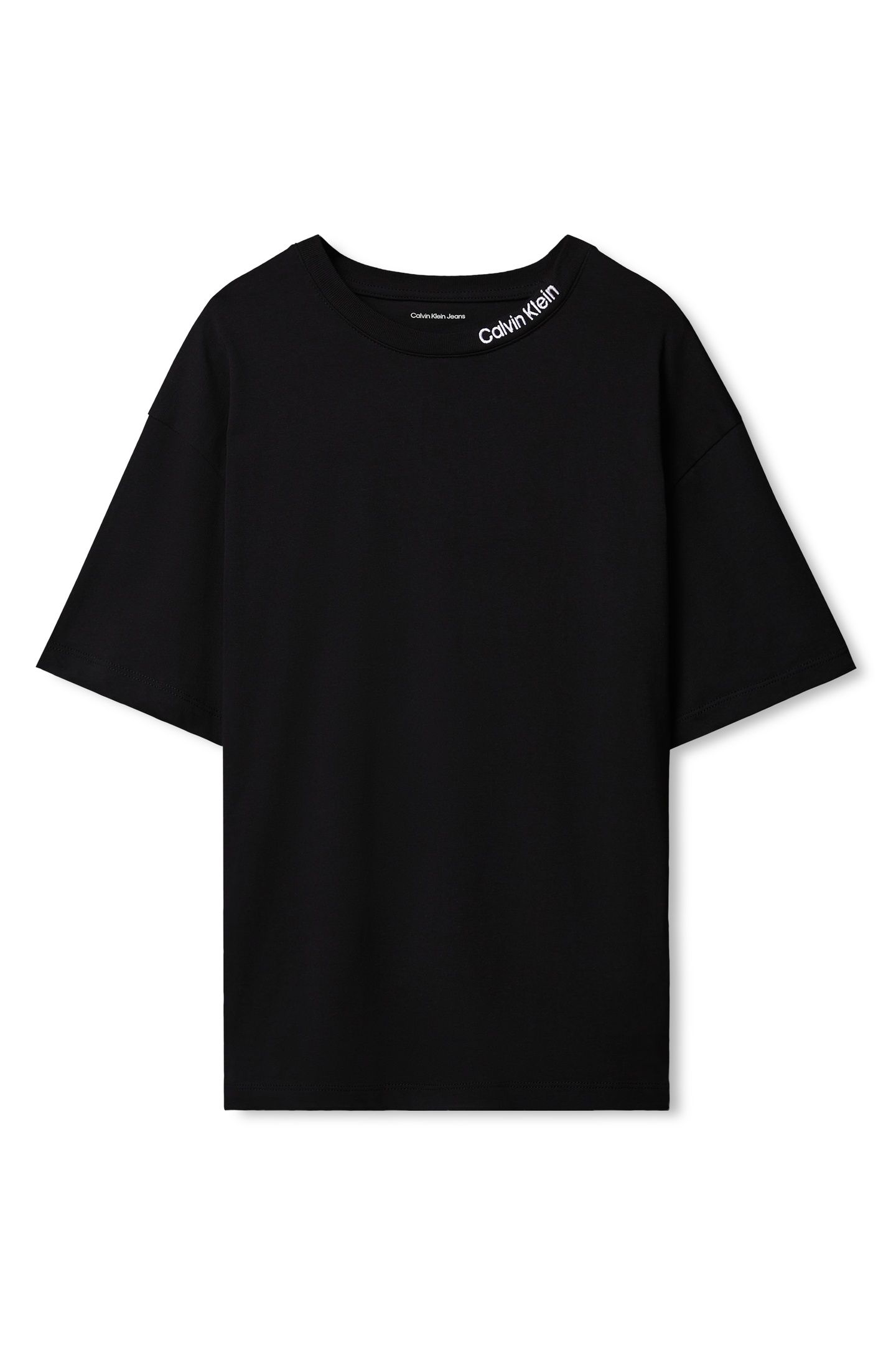 UNISEX LOGO EMBROIDERED SHORT SLEEVE T-SHIRT BLACK 4