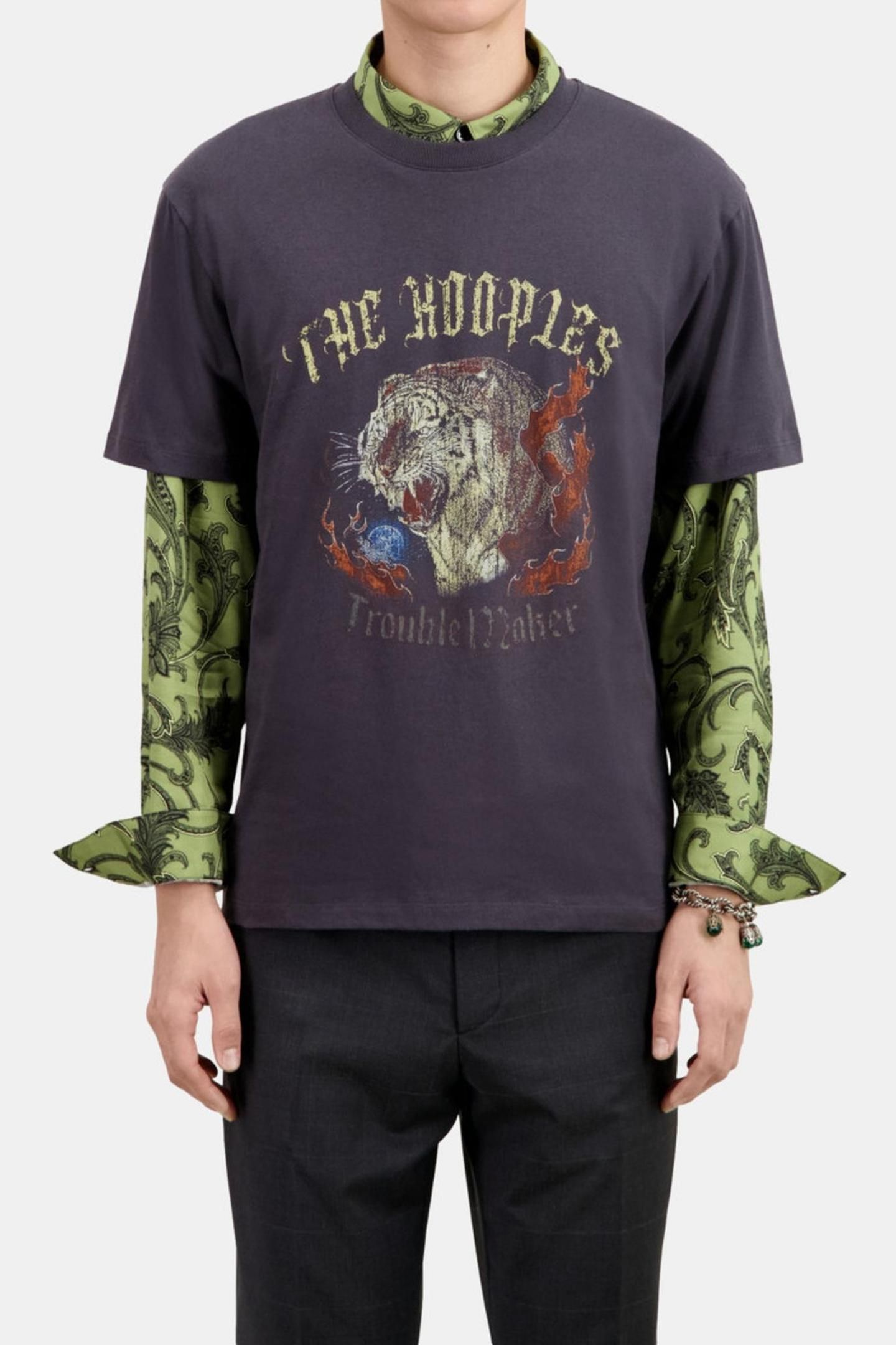 SHORT-SLEEVED T-SHIRT WITH TIGER PRINT ON THE FRONT CARBONE 2