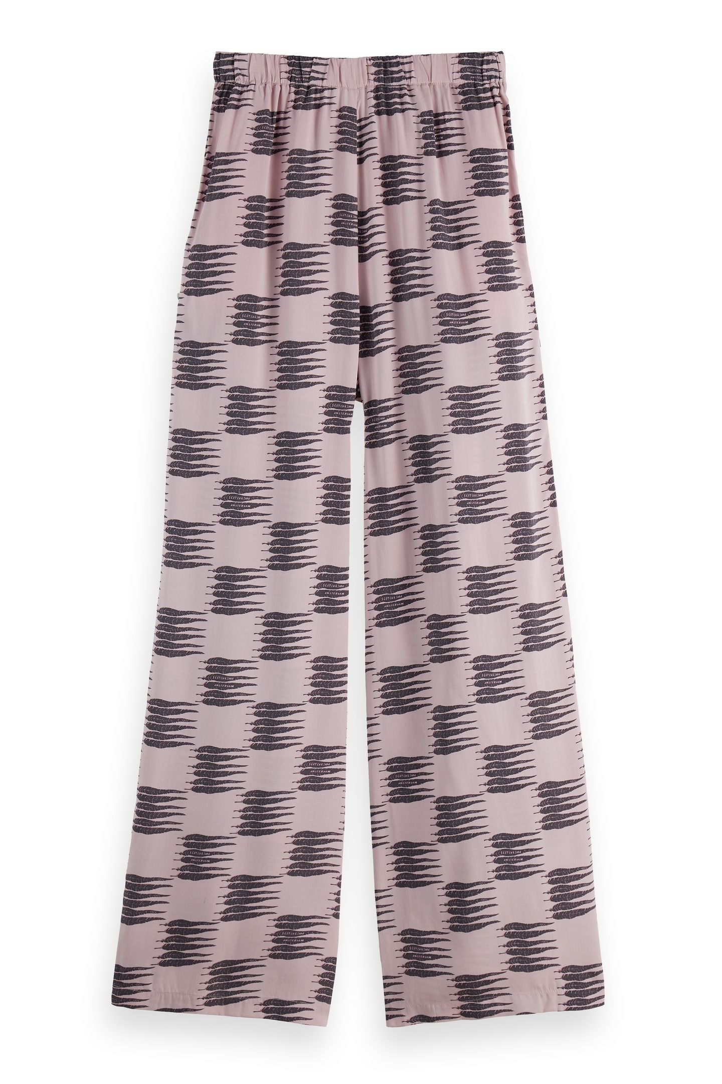 ELENI - HIGH RISE WIDE LEG PYJAMA PANTS FEATHER BLOCK 5