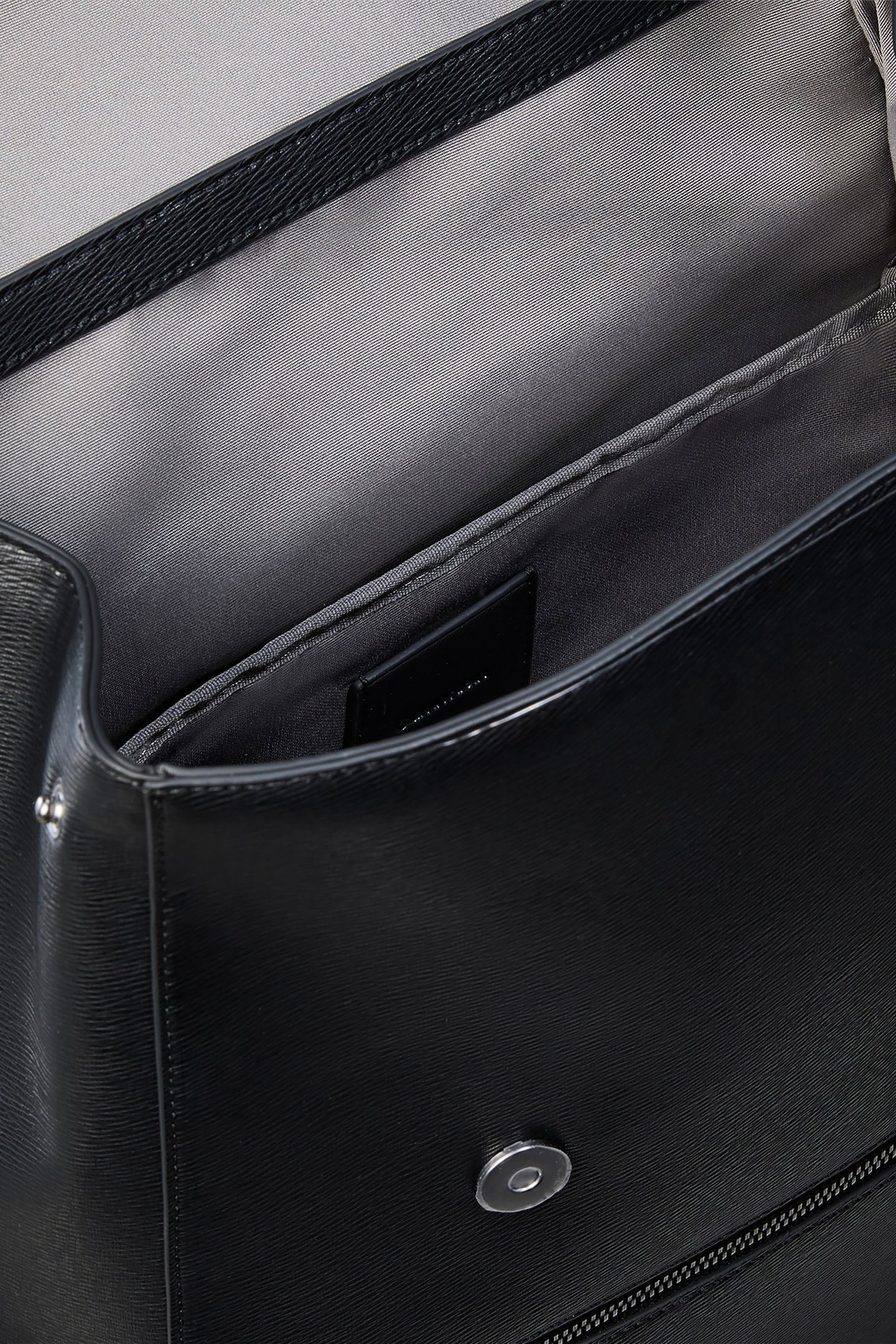 EMBLEM HARDWARE FLAP BACKPACK BLACK 3