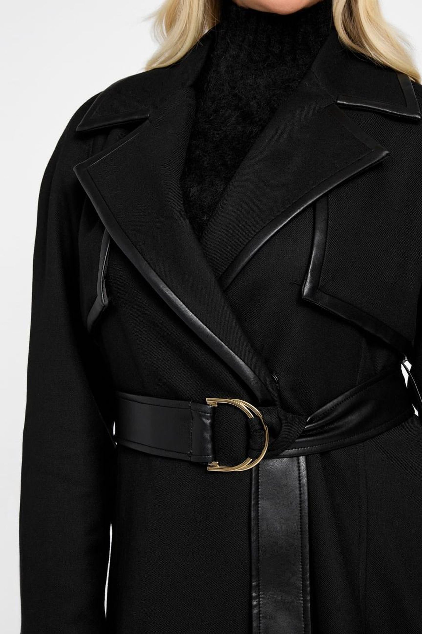 NATALIE LONG TRENCH JET BLACK MULTI 7