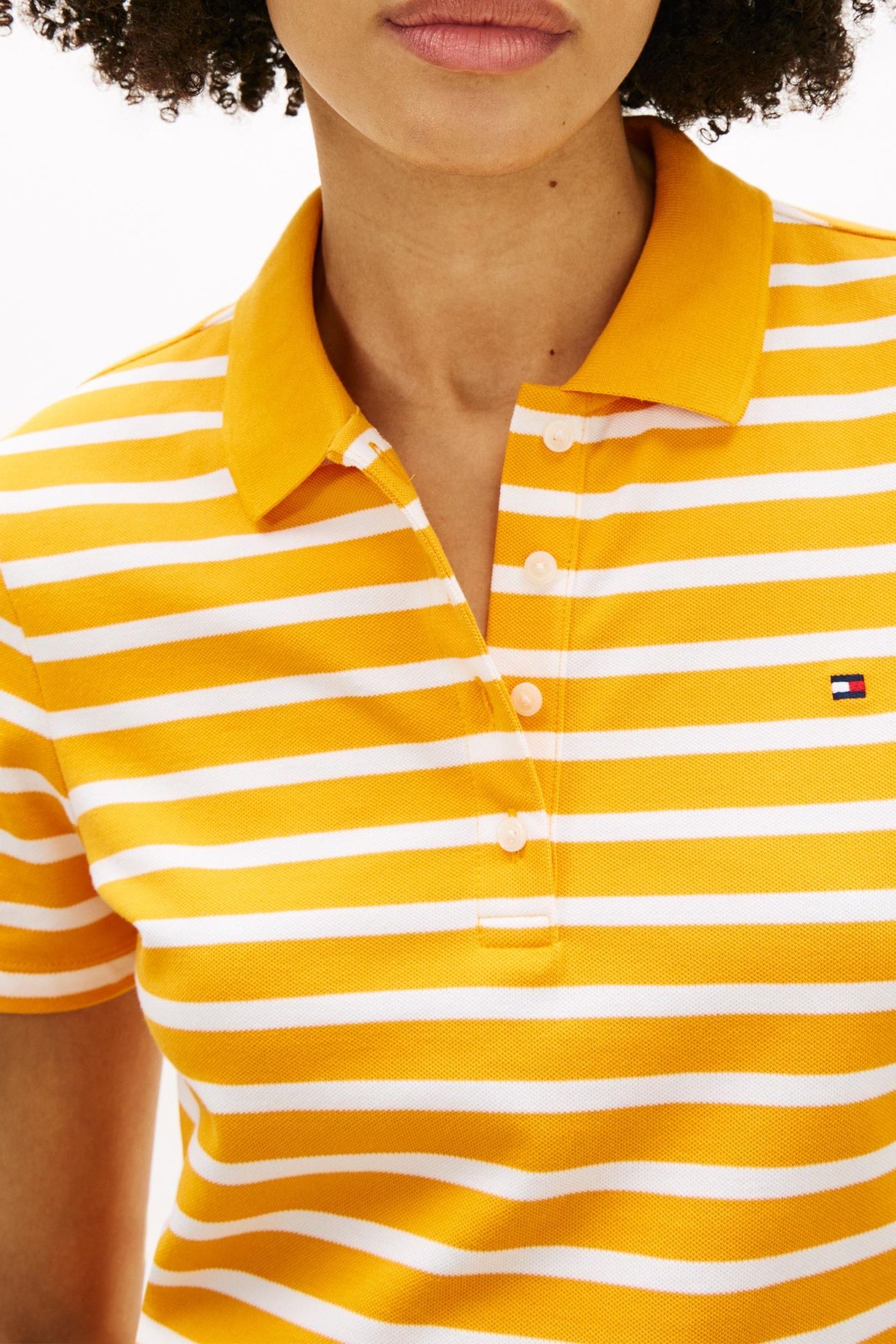 1985 SLIM PIQUE POLO BRETON STRIPE ORANGE FLASH/ECRU 5