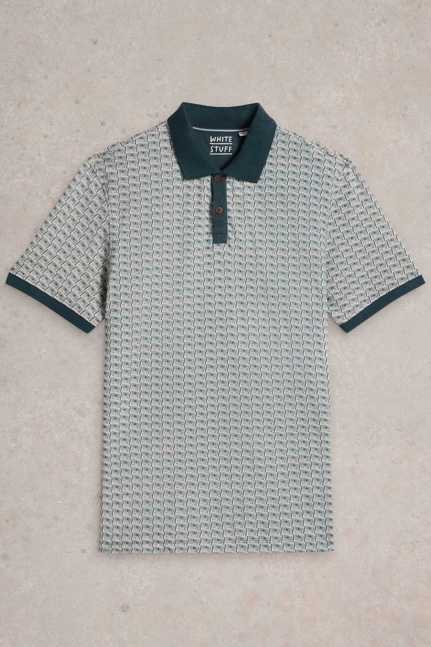 CASETTE TAPE PRINTED POLO TEAL PRINT 3
