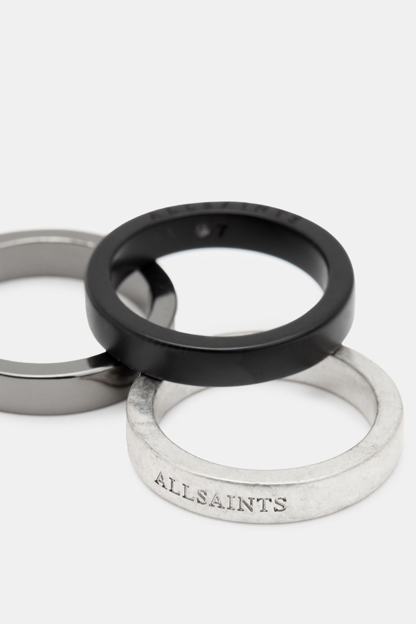 ULA TWOTONE RING SET WARM SILVER/BLACK 4