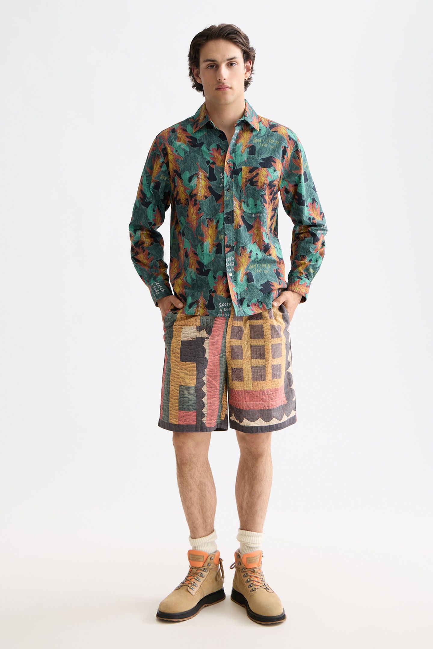 STRUCTURED PRINTED SHIRT CAMO LEAF AOP 2