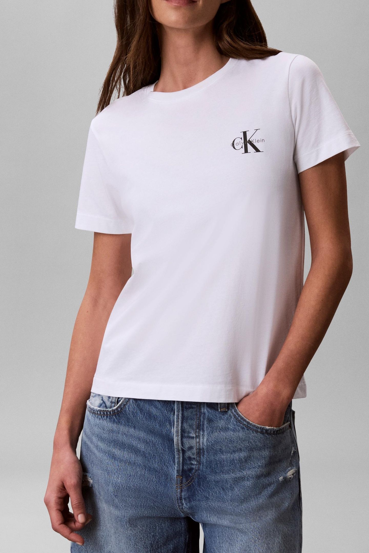 2-PACK SHORT SLEEVE ROUND NECK LOGO T-SHIRTS BRIGHT WHITE/MA 2