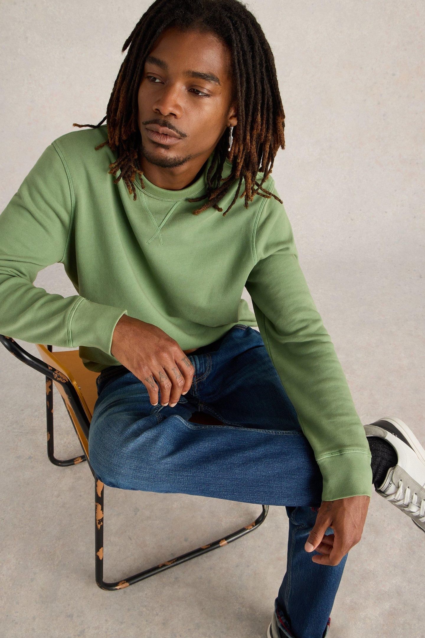 CREW NECK SWEAT MID GREEN 7