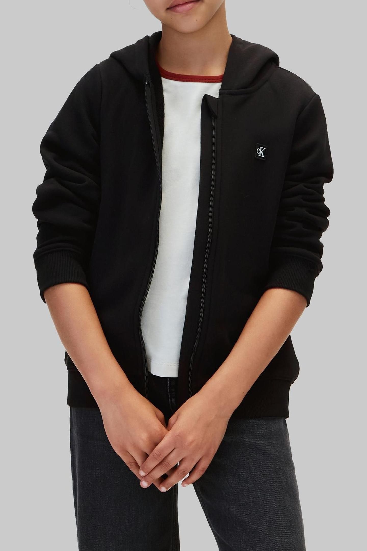 UNISEX MINI BADGE ZIP-THROUGH BLACK 2