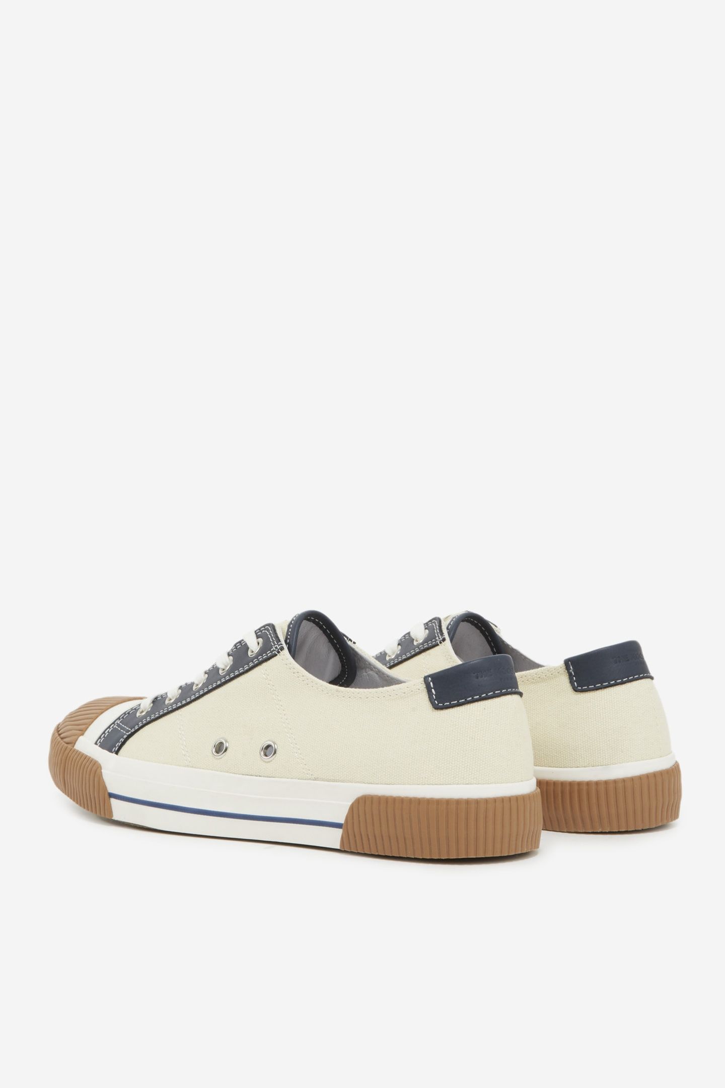 UNISEX LOW-TOP CANVAS SNEAKERS WITH LEATHER INLAYS ECRU 5