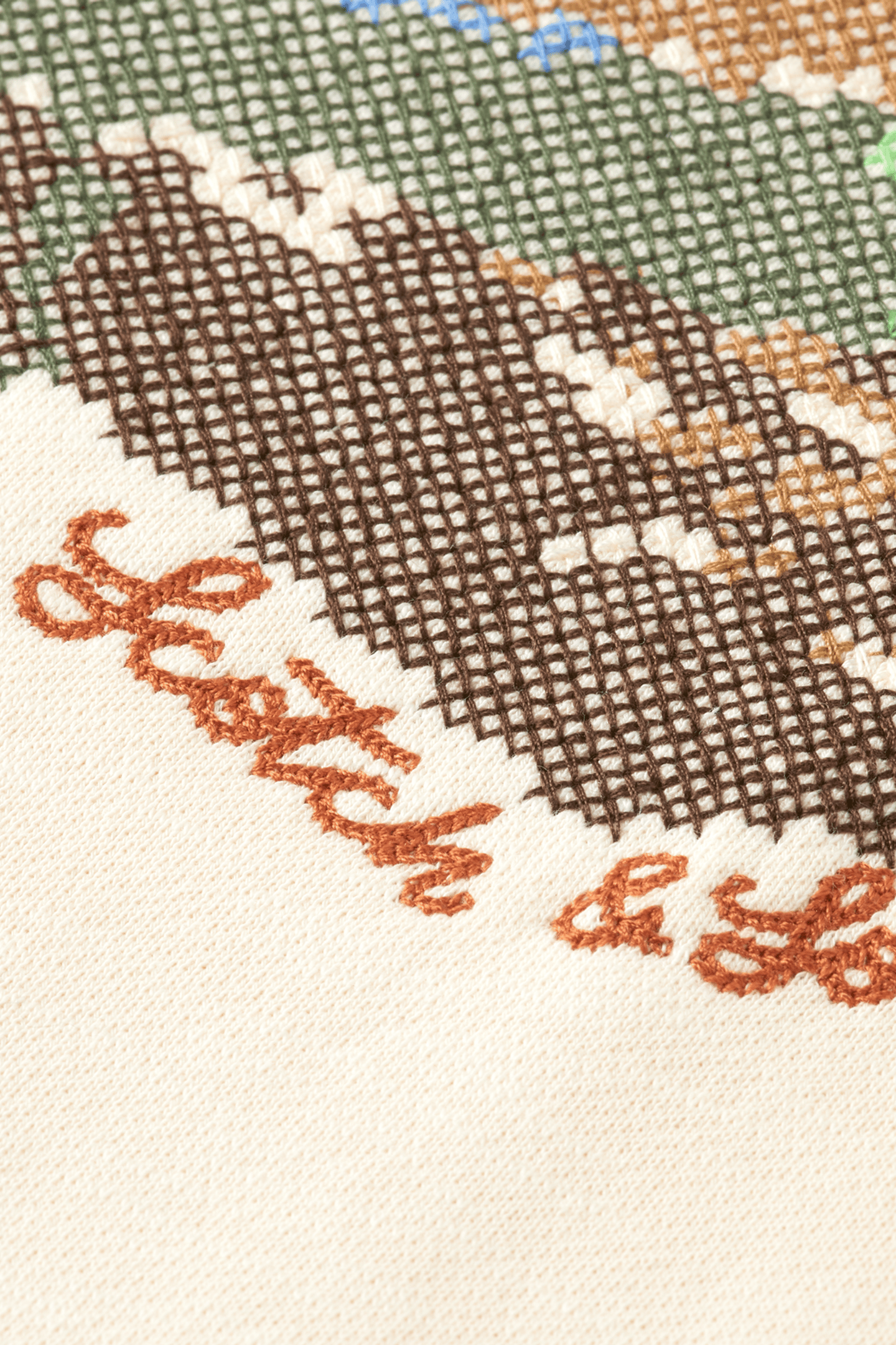 LOOSE FIT EMBROIDERED ARTWORK HOODIE EGGNOG 8