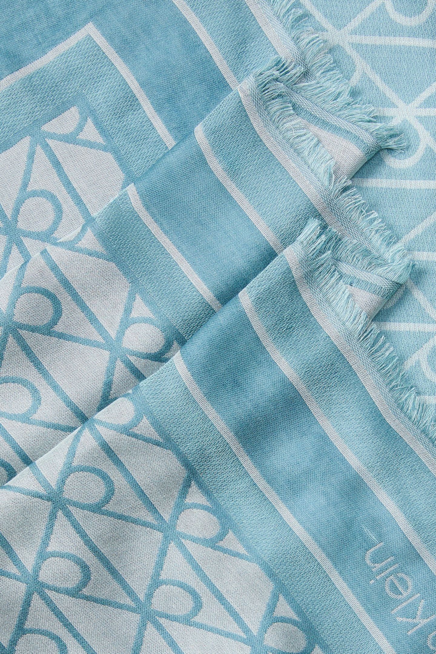 EMBLEM AOP JACQUARD SCARF WHISPERING BLUE 2