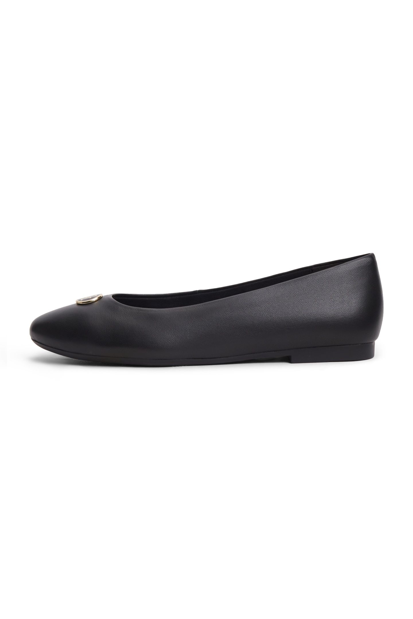 TH PLATE LEATHER BALLERINAS BLACK 2