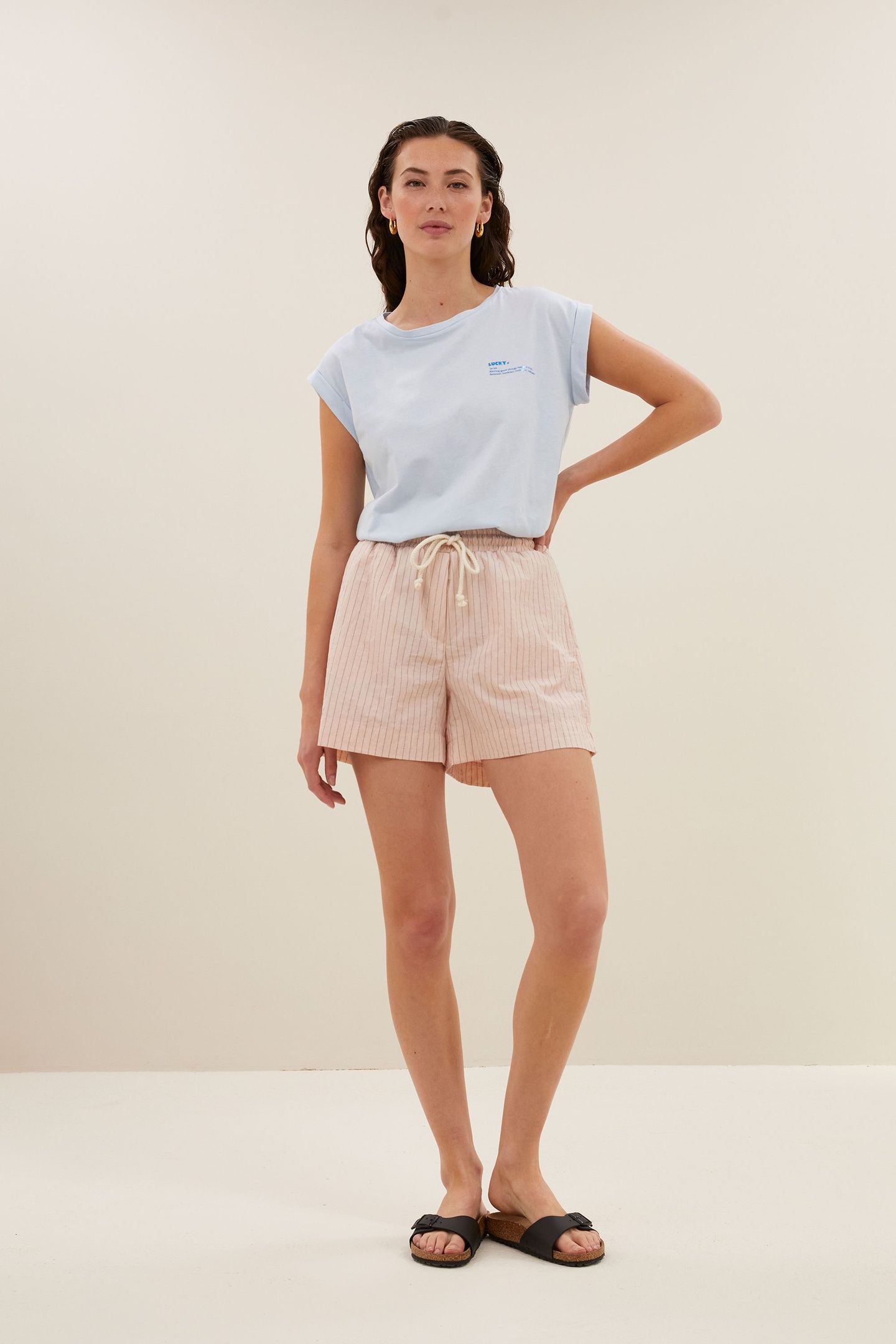 LIO STRIPE SHORTS ROSE STRIPE 4