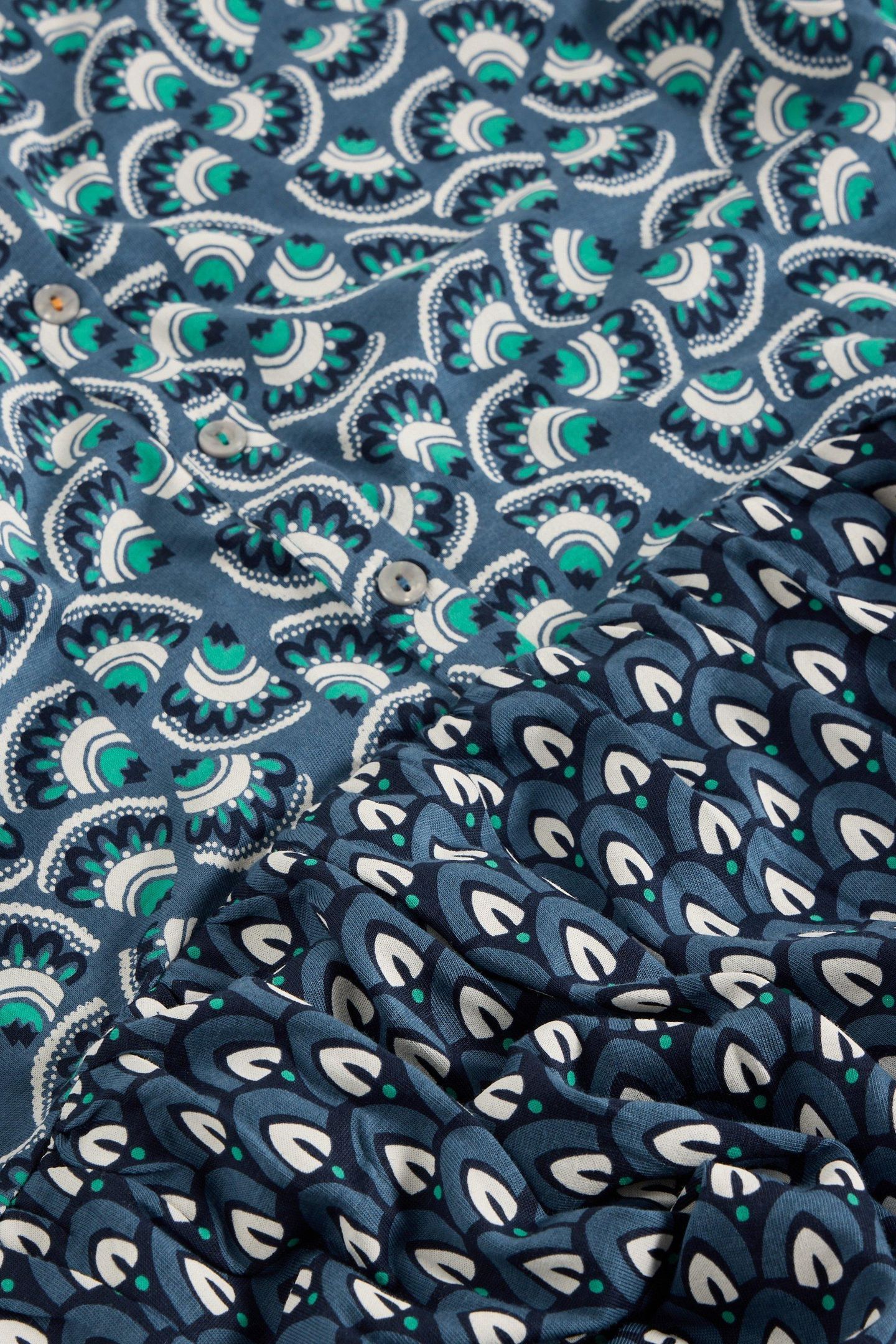 EVERLY JERSEY SHIRT DRESS NAVY MULTI 7