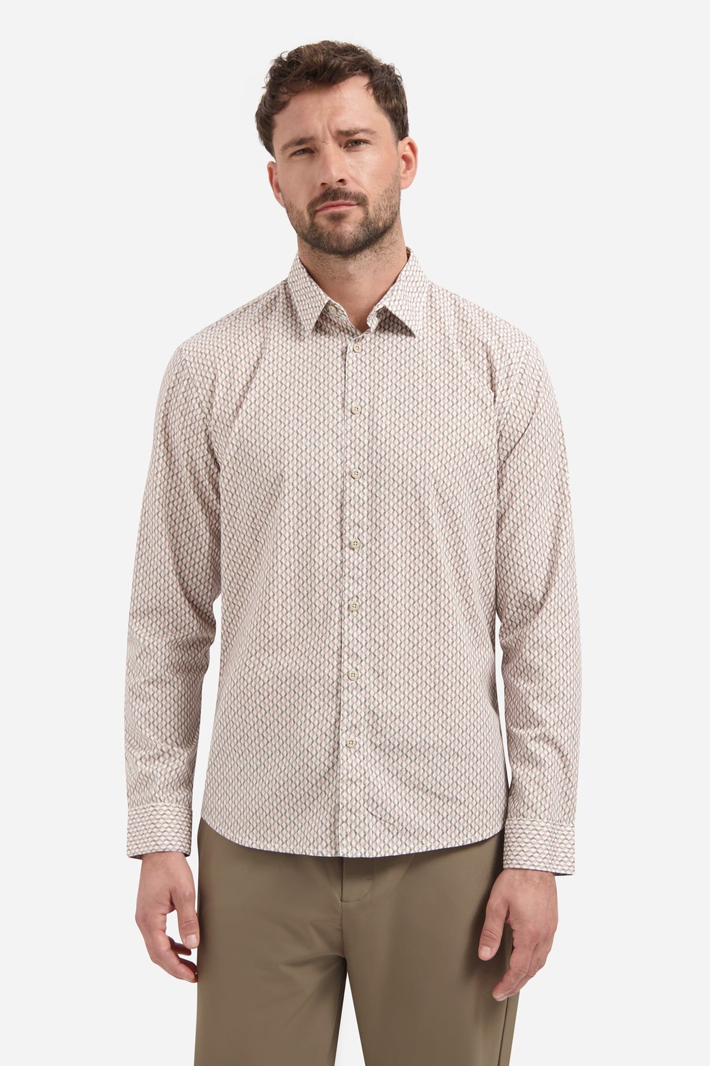 SHIRT STRETCH ALLOVER PRINTED WHITE 1
