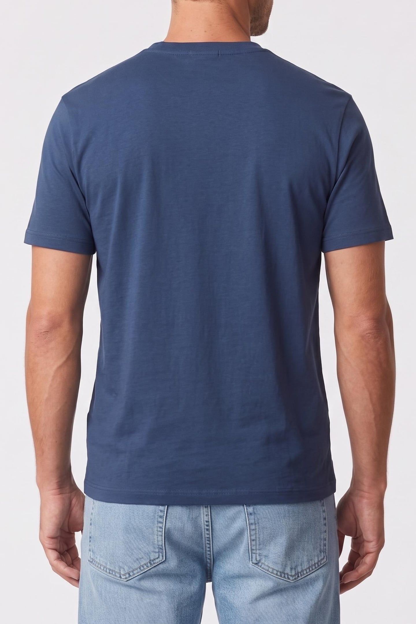 SS MICRO LOGO CREWNECK DARK DENIM 2