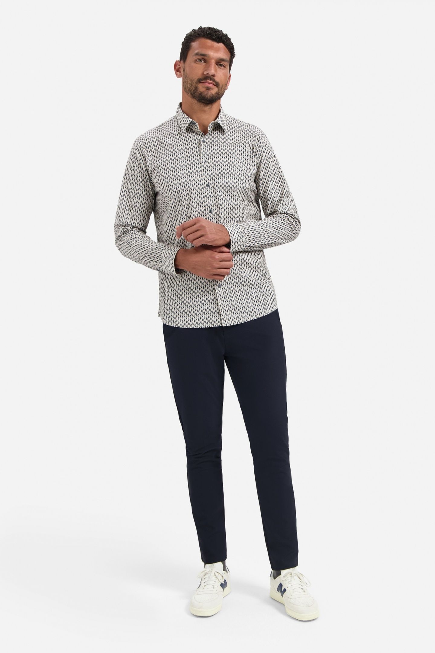 SHIRT STRETCH ALLOVER PRINTED WHITE 3