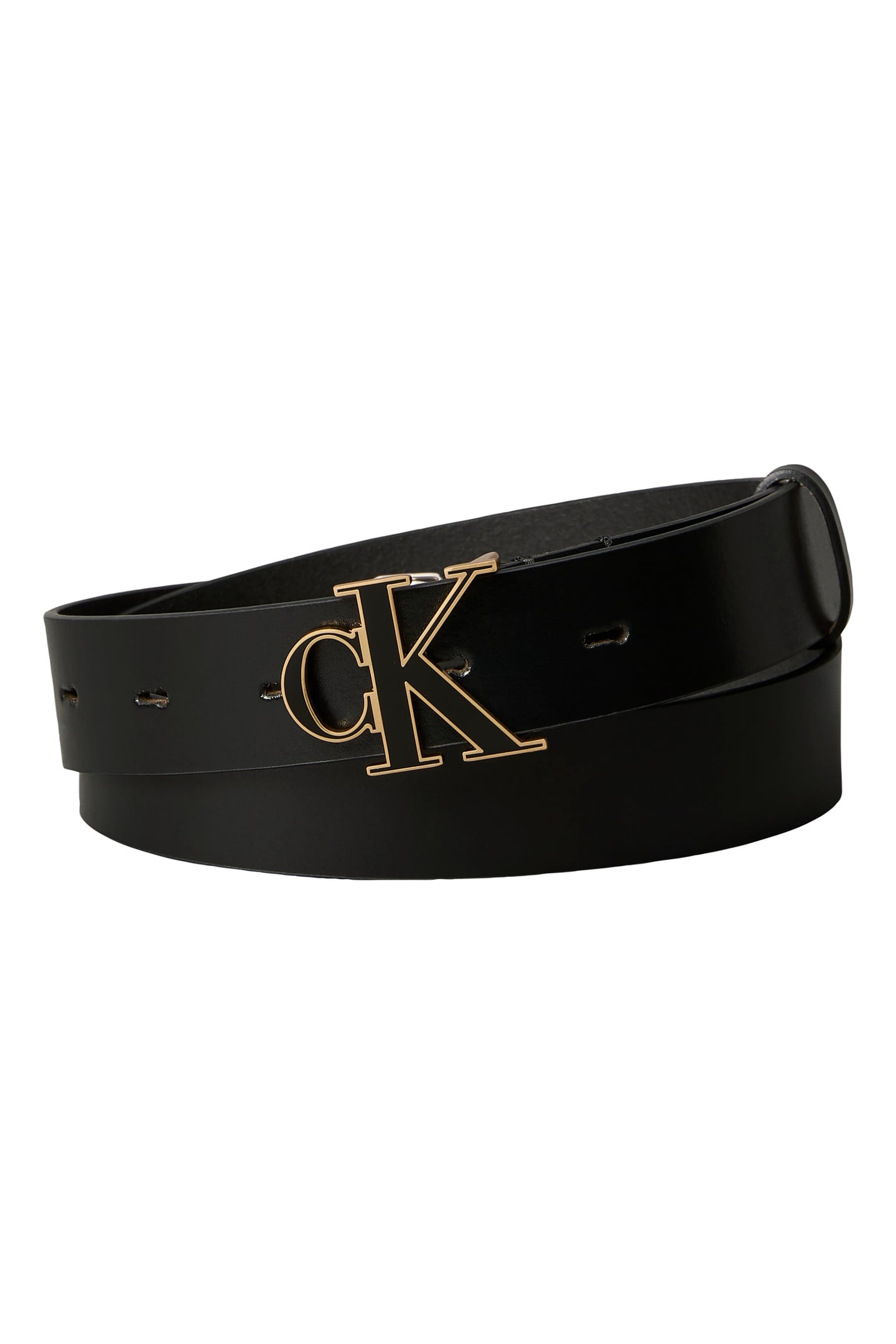ROUND BUCKLE 30MM BELT BLACK/ANTIQUE LIGHT GOLD 1