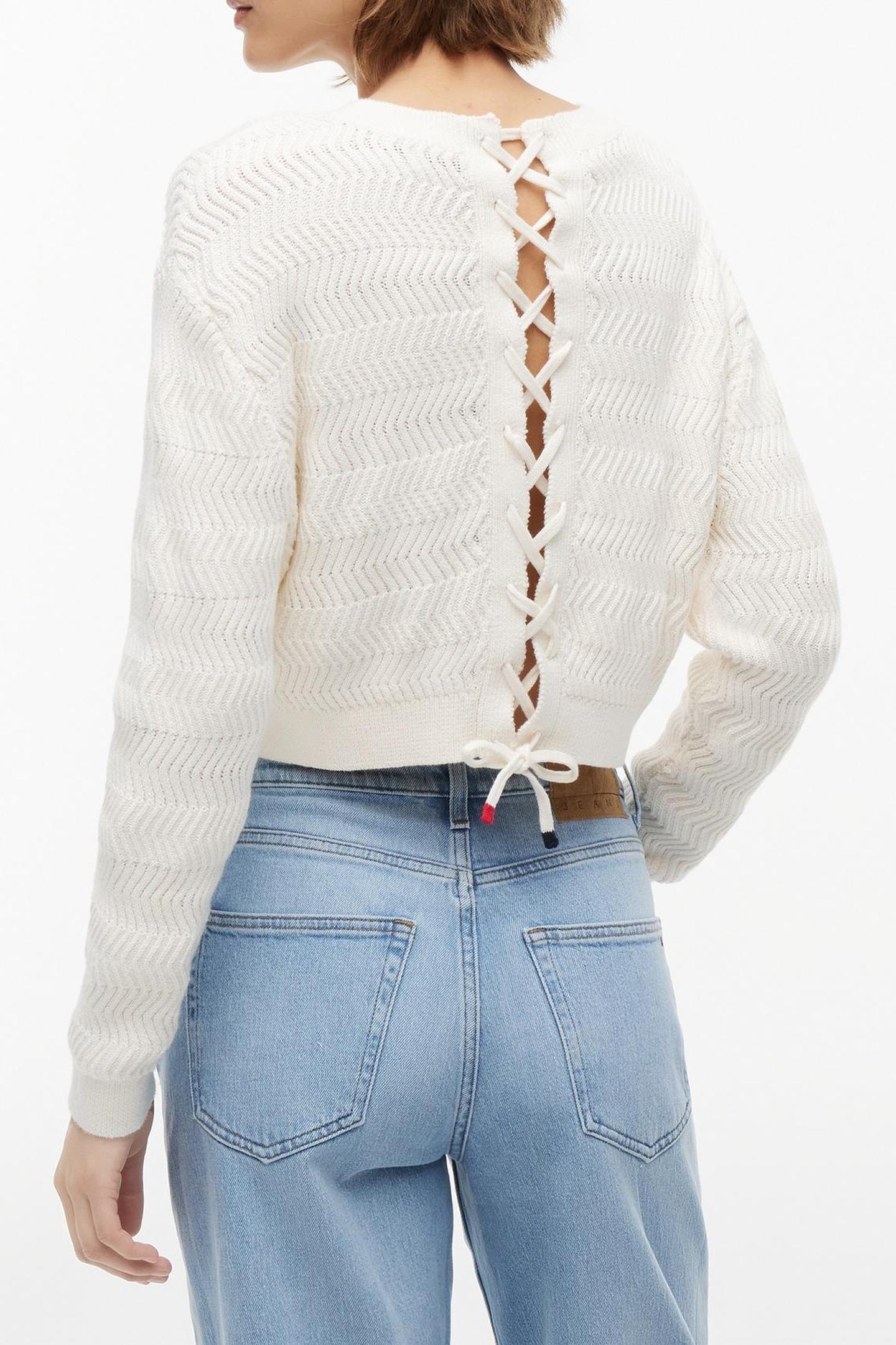 TEXTURED FLAG SWEATER ANCIENT WHITE 2