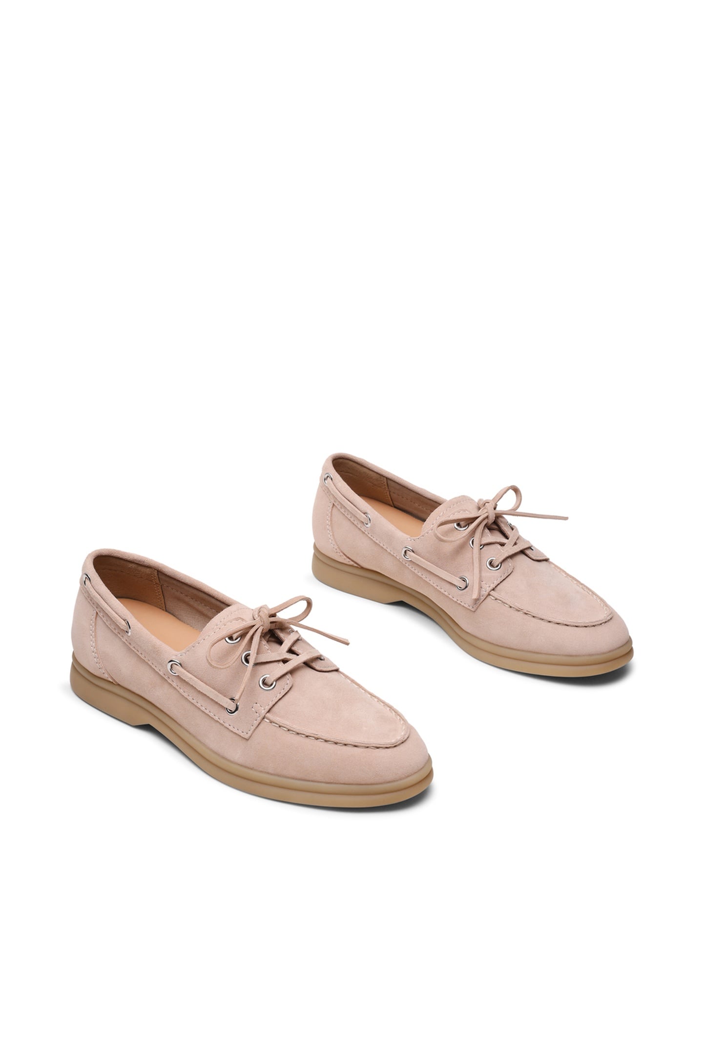 PORTS FLAT SHOES BONE SUEDE 2
