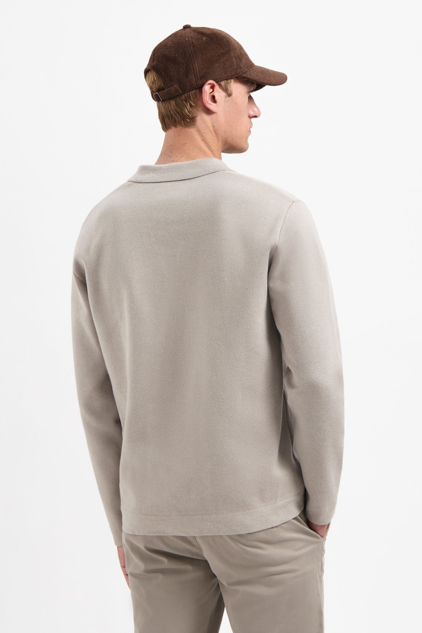 PULLOVER OPEN POLO COLLAR RELIEF CLAY 4