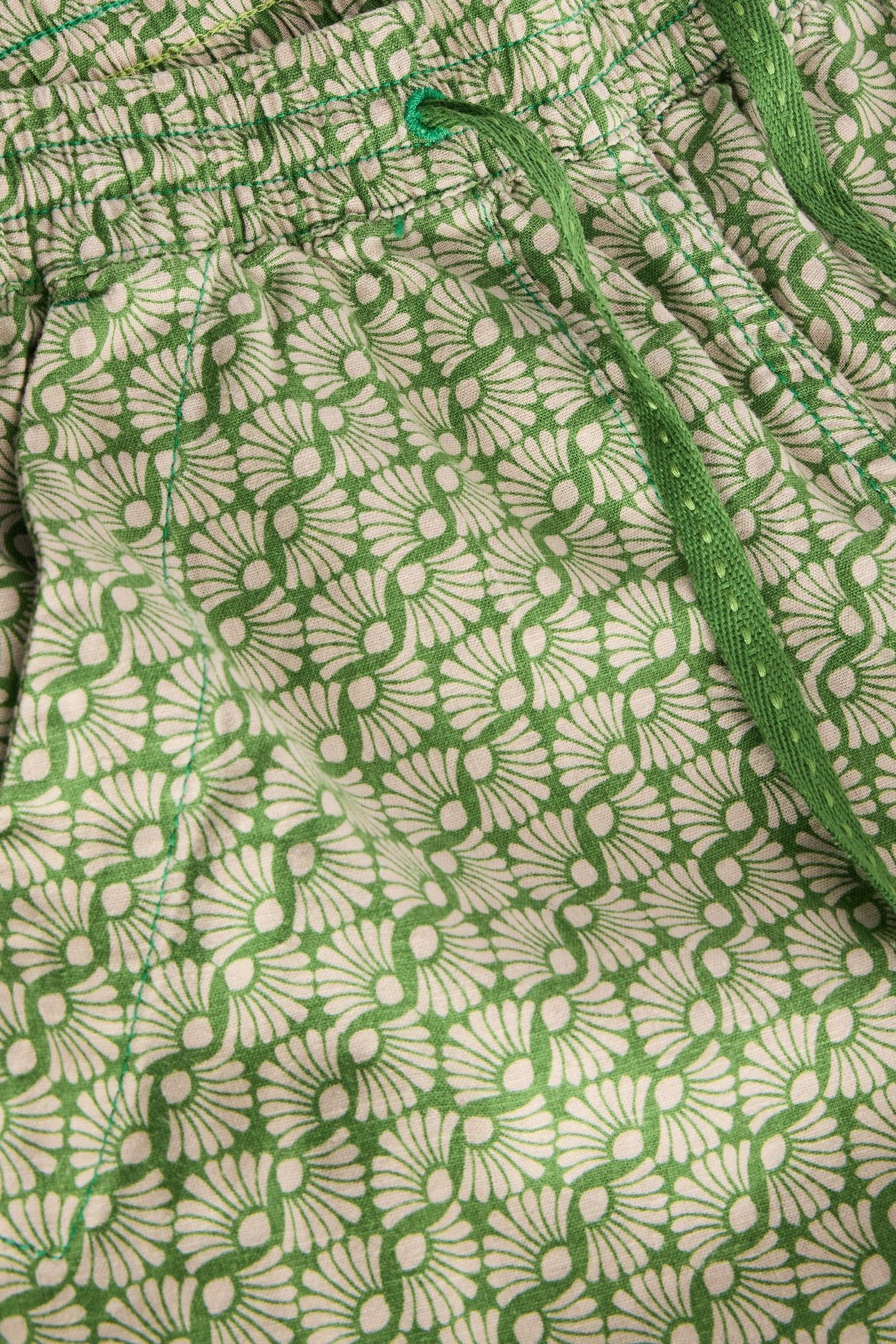 ELLE LINEN BLEND TROUSER GREEN PRINT 7