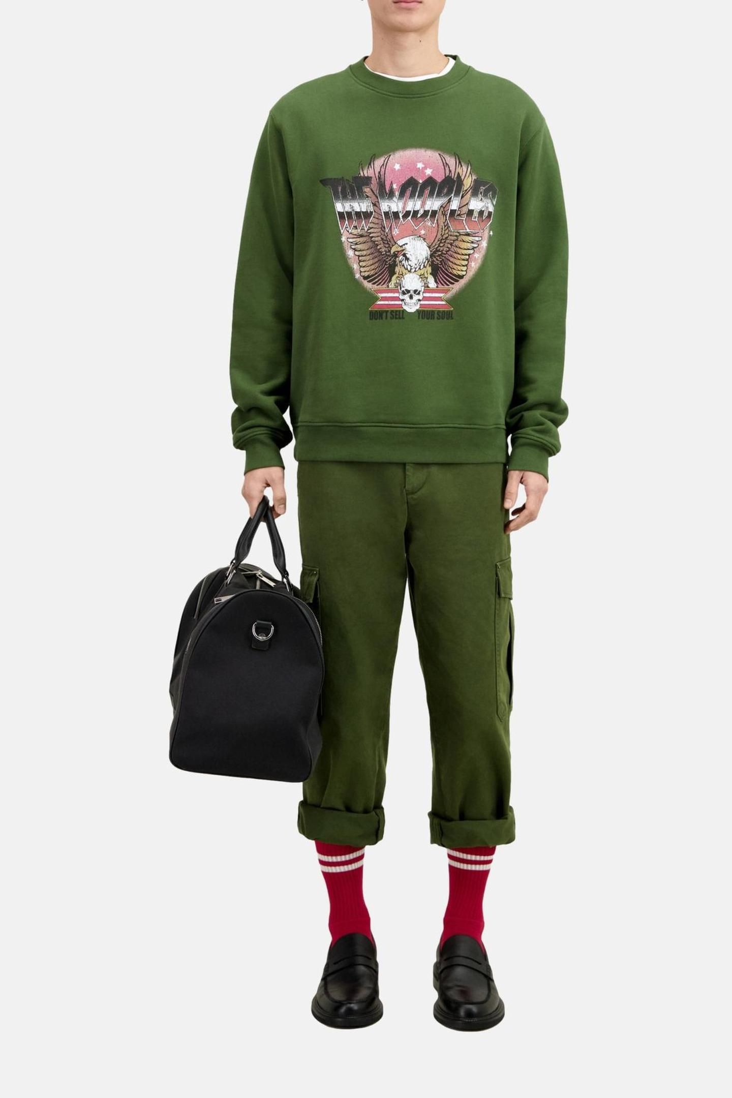 SWEATSHIRT WITH EAGLE PRINT USED KAKI 2