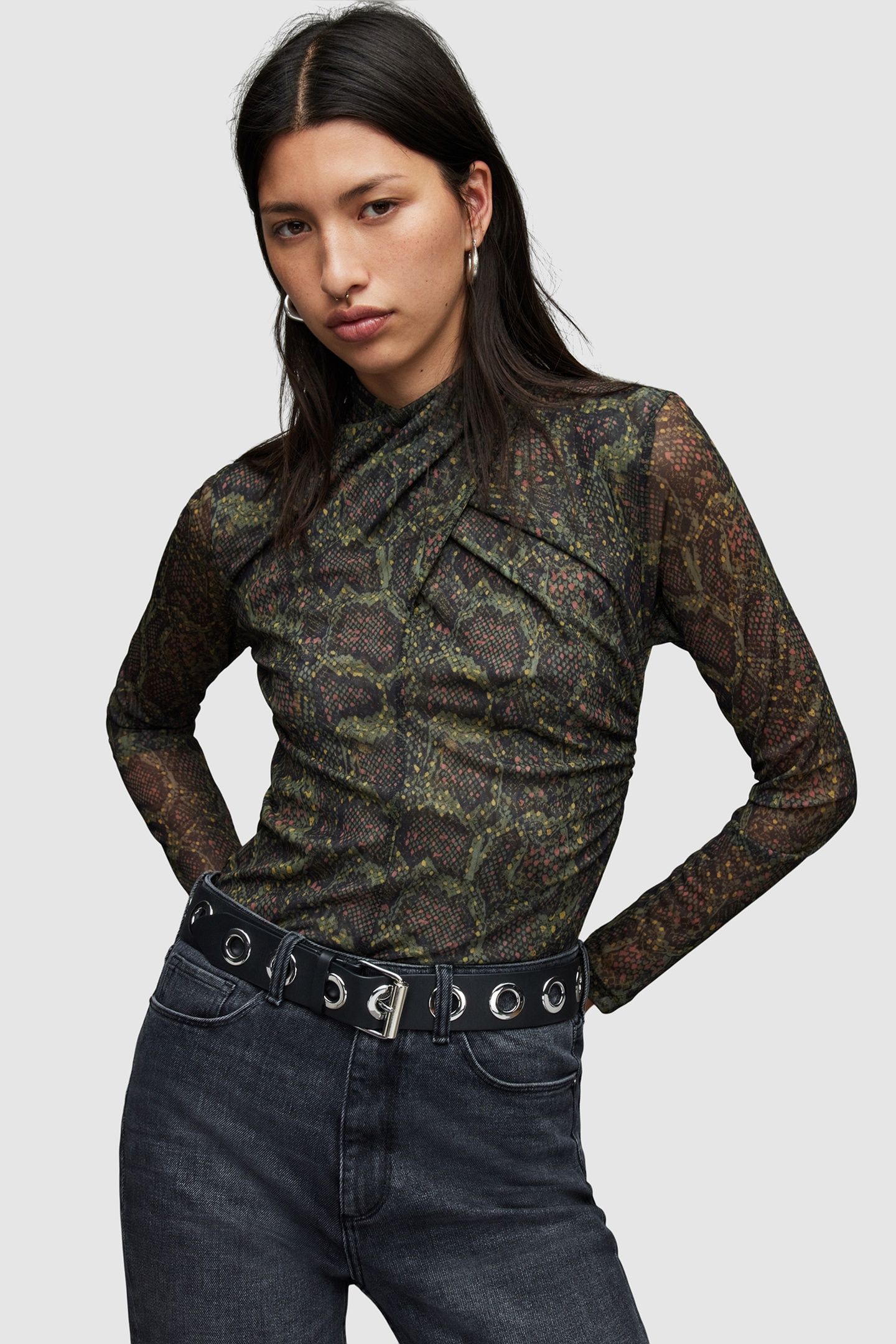 TIA TAMORA LS TOP KHAKI GREEN 1