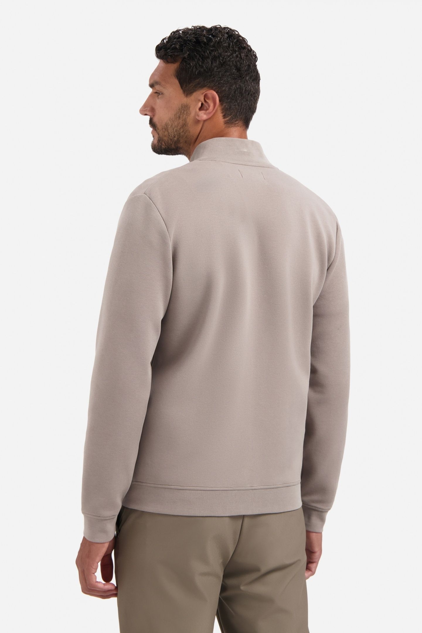 SWEATER FULL ZIPPER PIQUE BOMBER CLAY 2