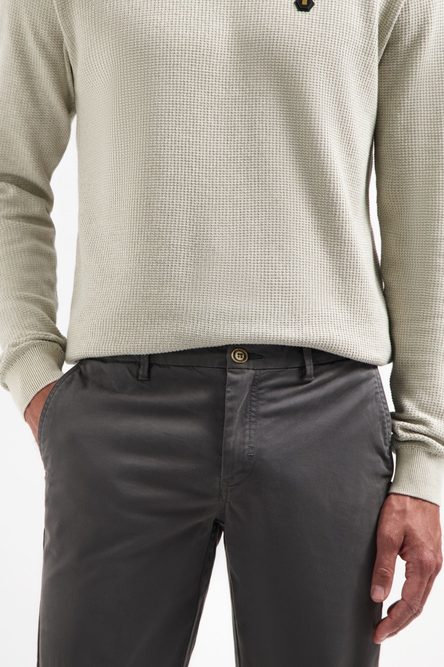 PANTS STRETCH GARMENT DYED DARK GREY 3