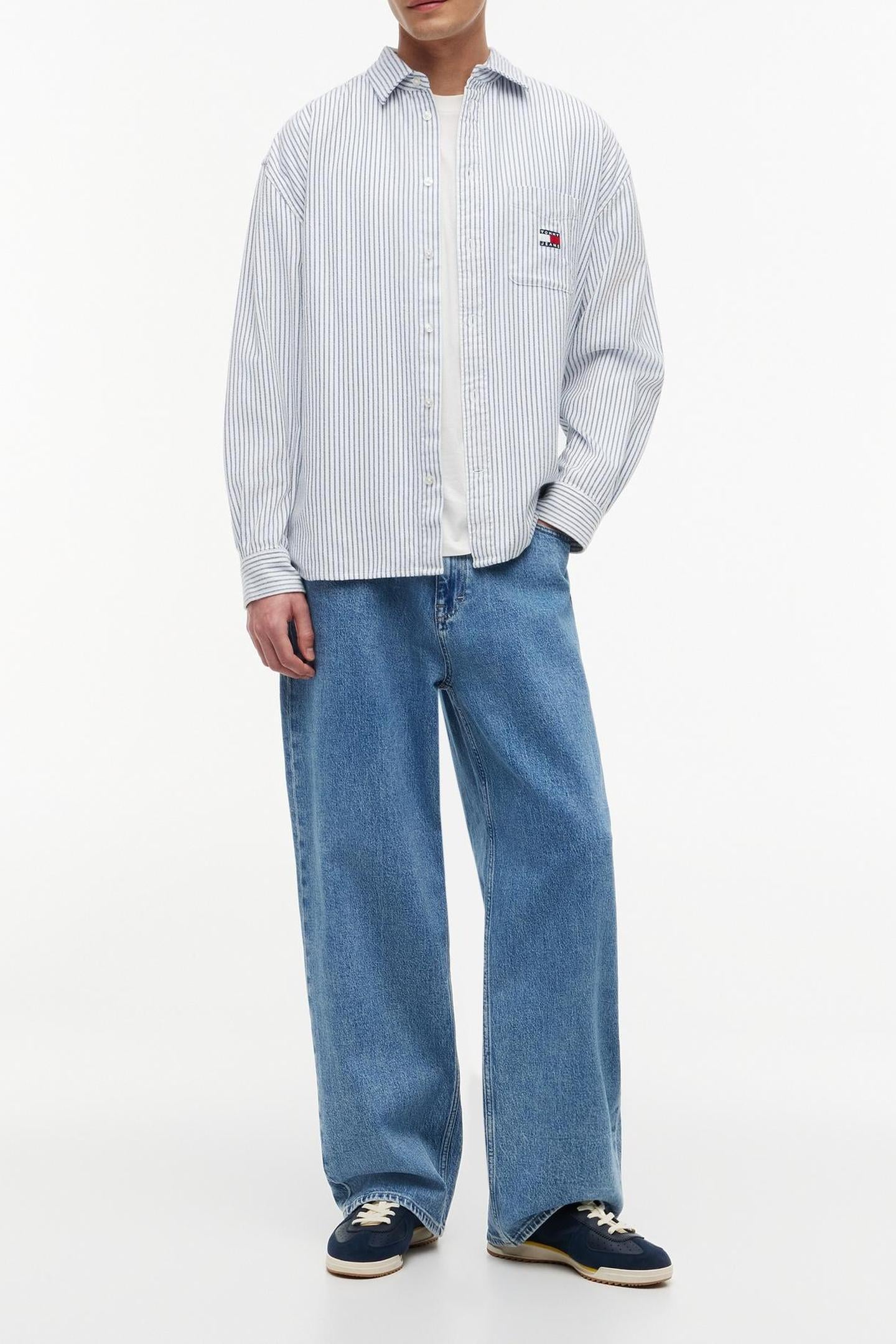 OVERSIZED STRIPE OXFORD PROVIDENCE BLUE 1