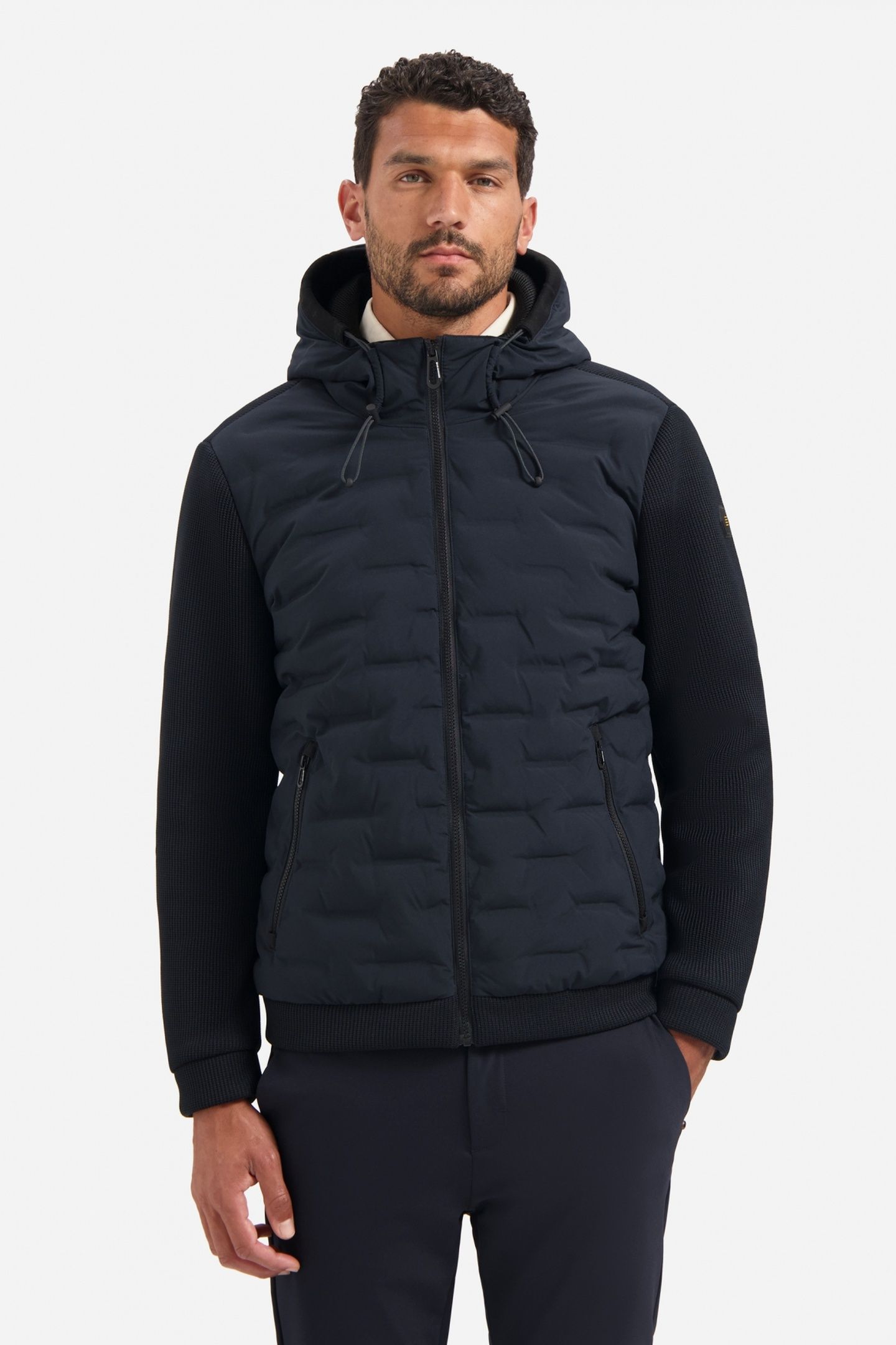 JACKET SHORT FIT SEALED HOODED KNITTED MIX NIGHT 1