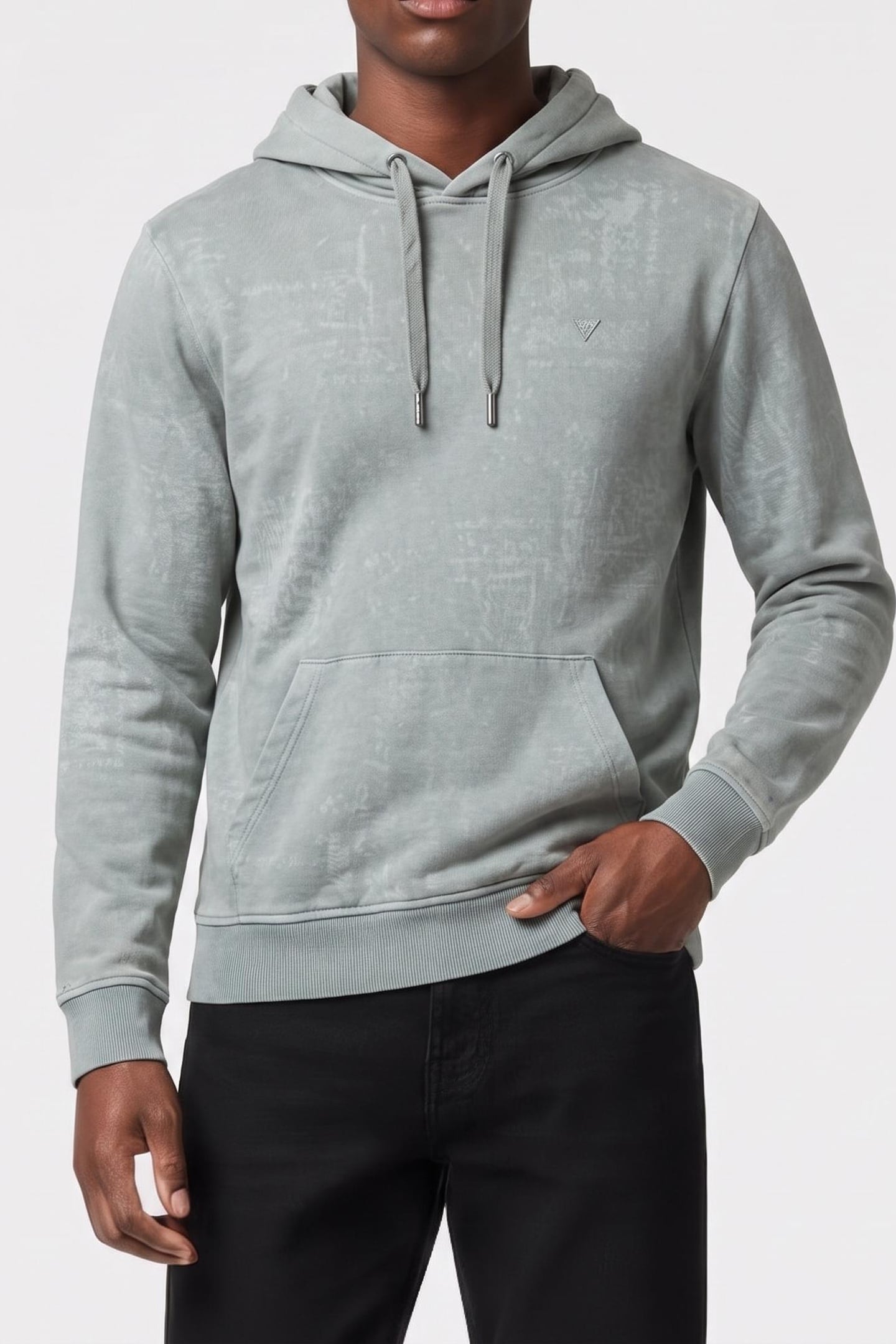 GUESS ECO LASERED AOP HOODIE S AOP FULL GREY BANDAN 1