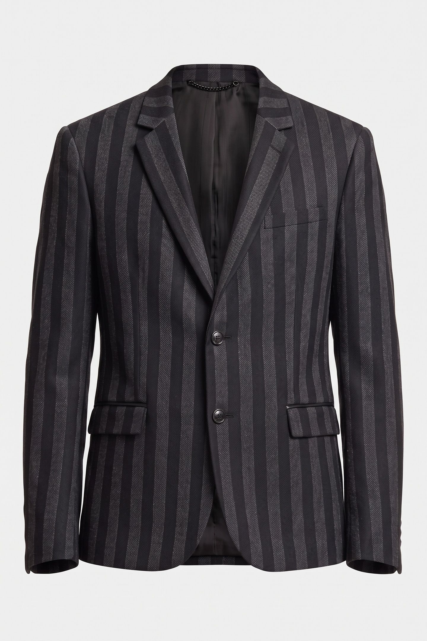 STRAIGHT-CUT JACKET WITH 3 BUTTONS & 3 POCKETS BLACK GREY 5