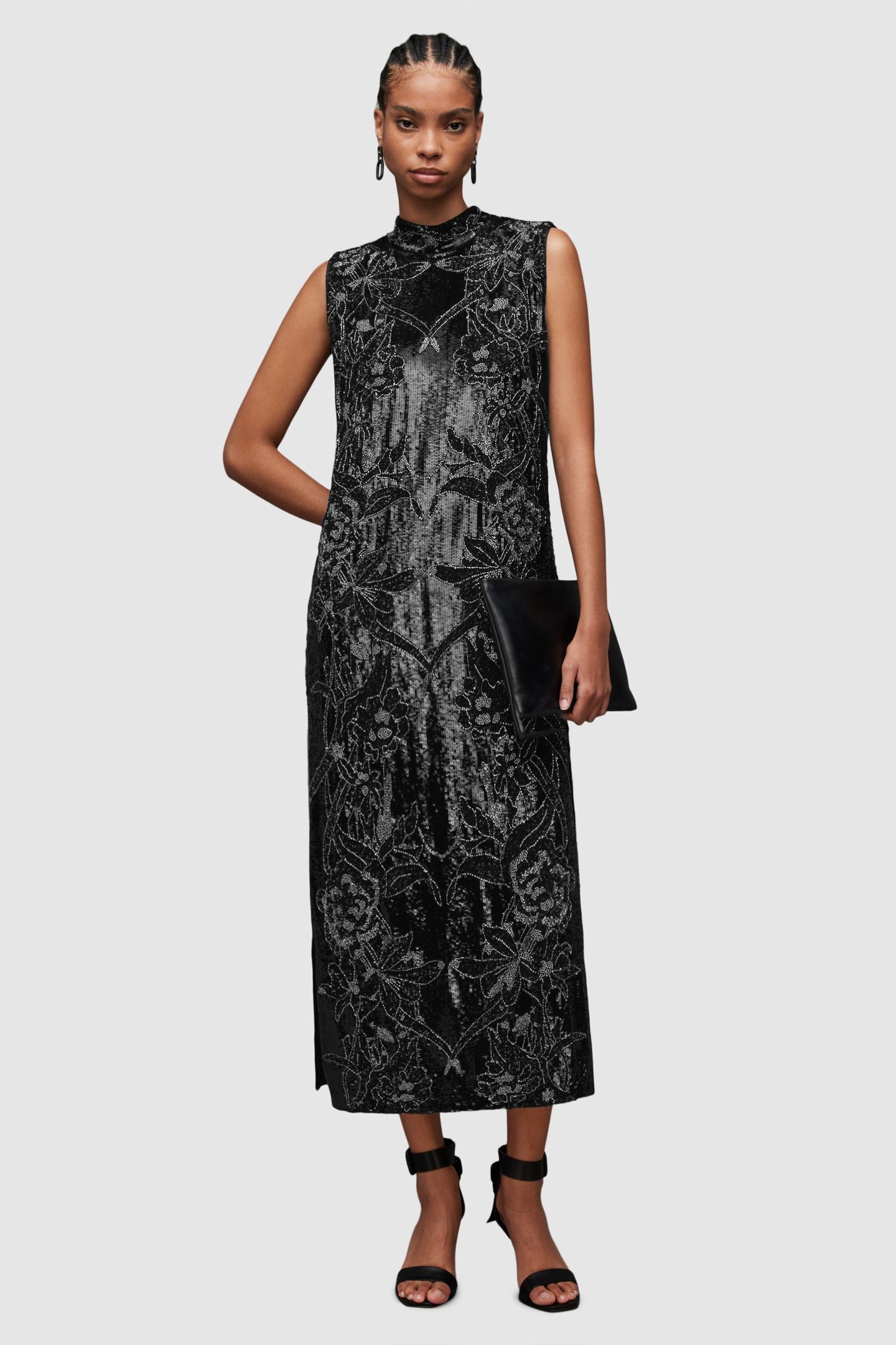 HARPER EMB MAXI DRES BLACK 2