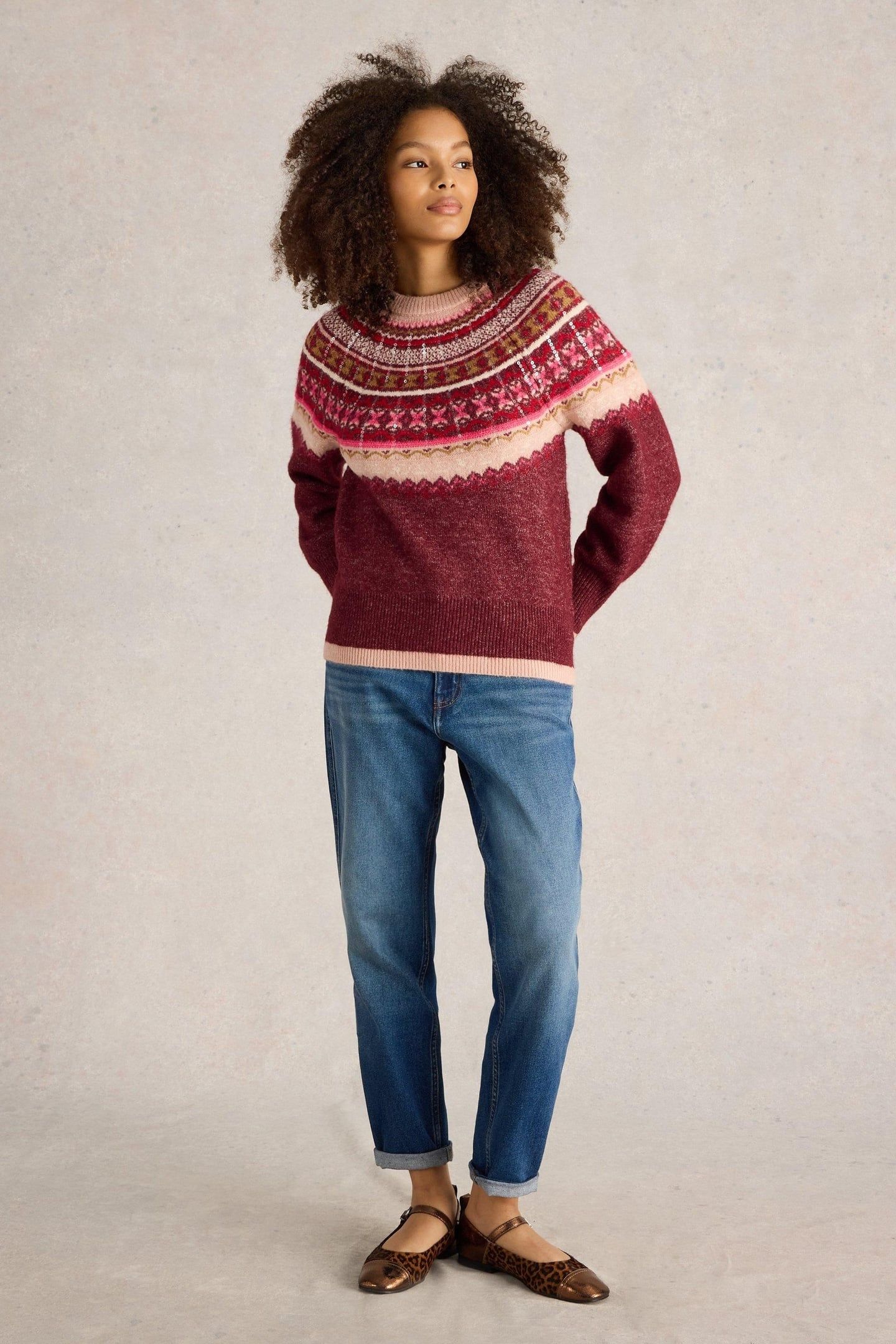 FROSTED FAIRISLE JUMPER PLUM MULTI 1