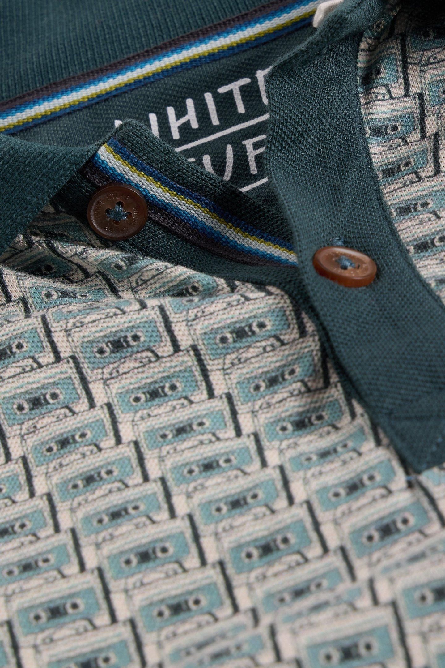 CASETTE TAPE PRINTED POLO TEAL PRINT 4