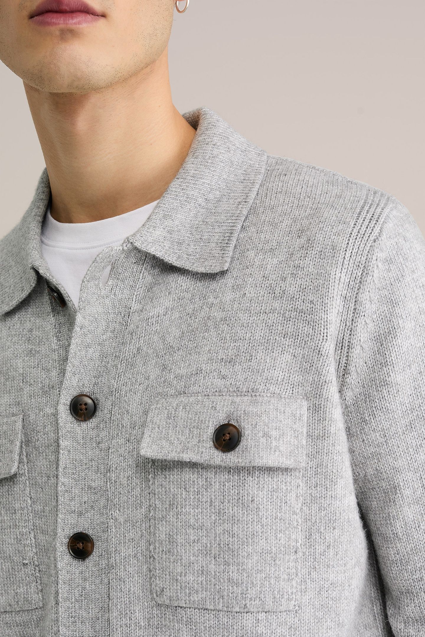 CARDIGAN BLENDED LIGHT GREY 5