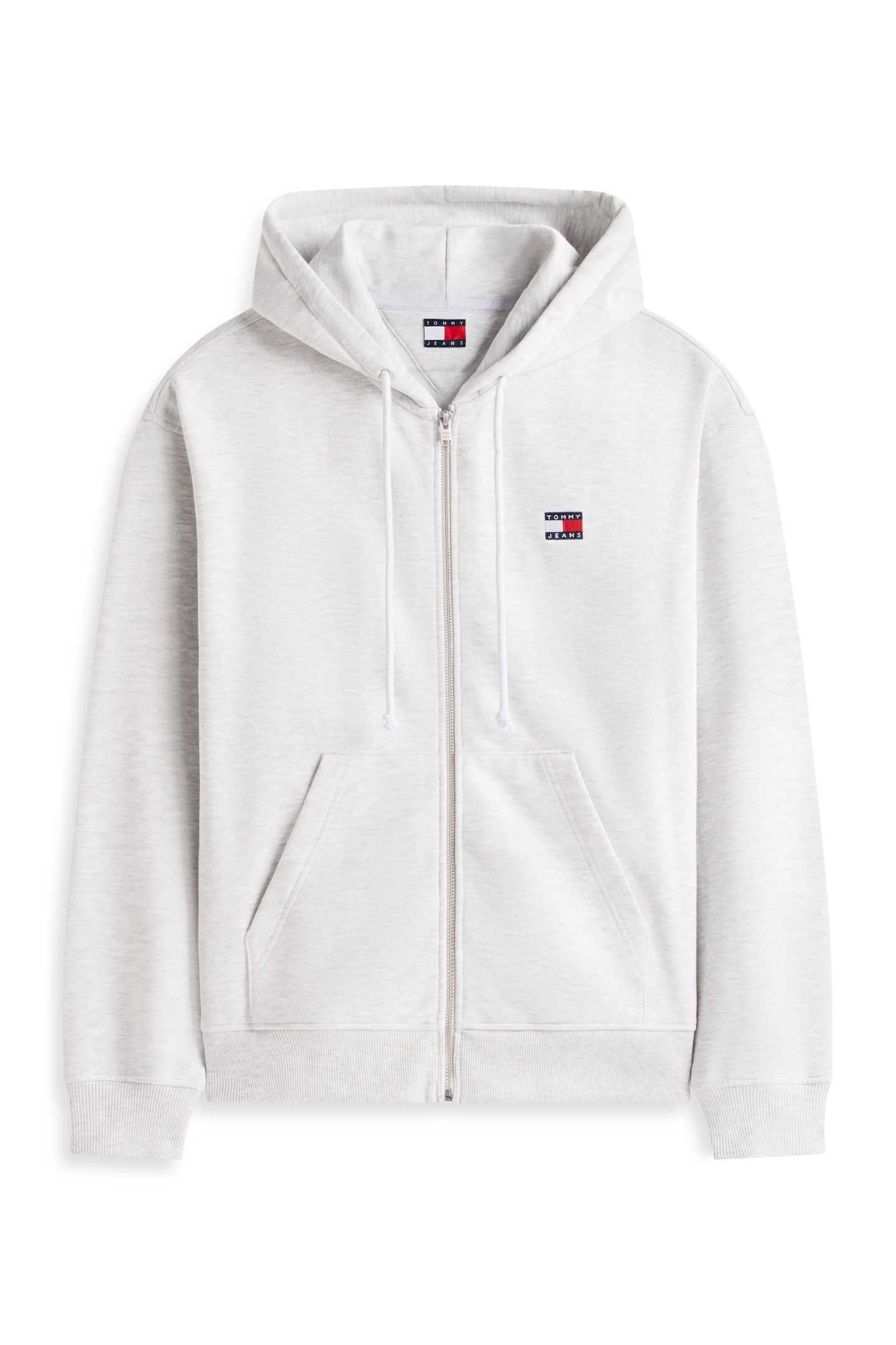 90S BADGE ZIP-THRU HOODIE ICE GREY HEATHER 4