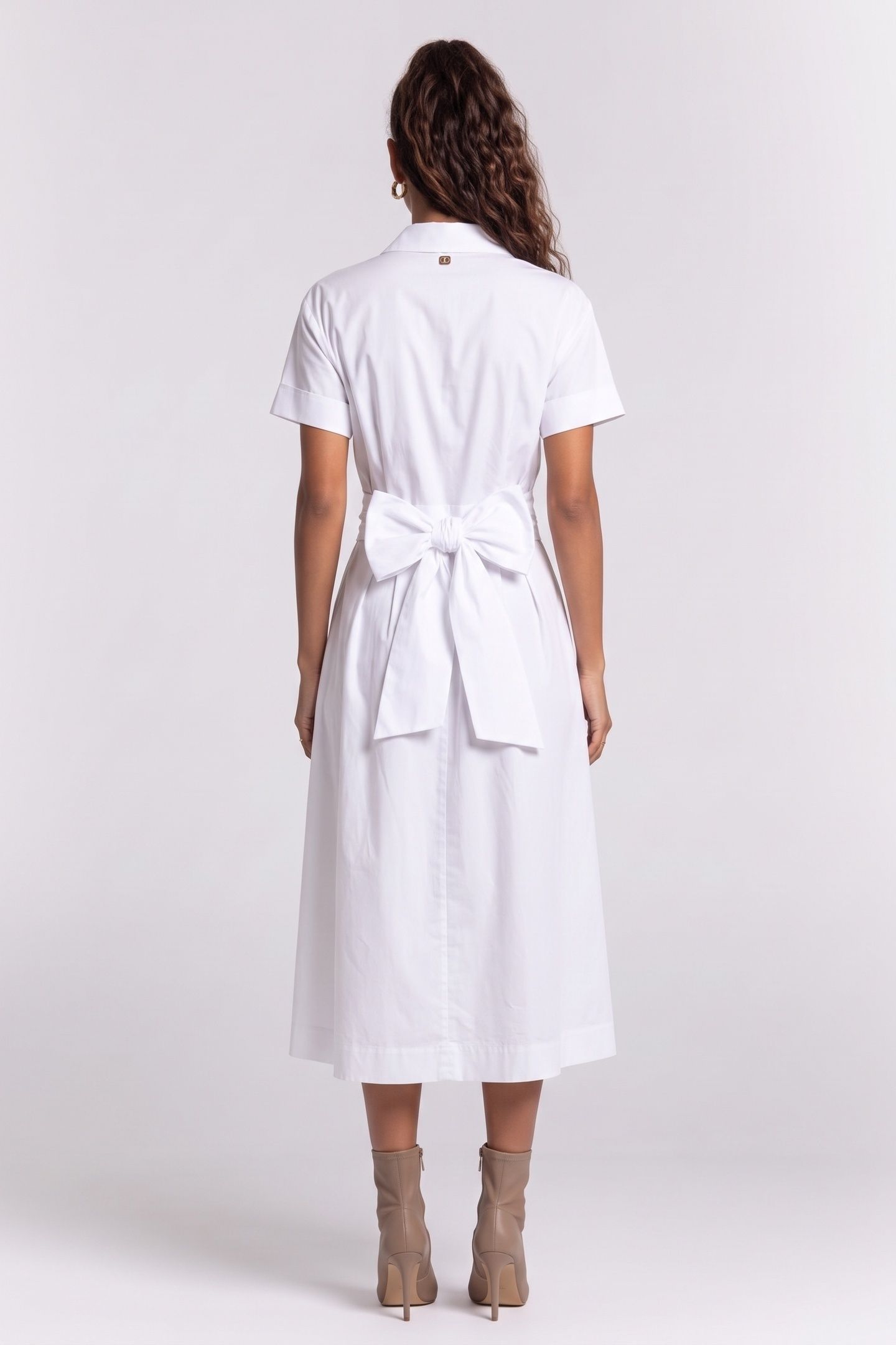 ADELE V NECK SS MIDI TRUE WHITE A000 2