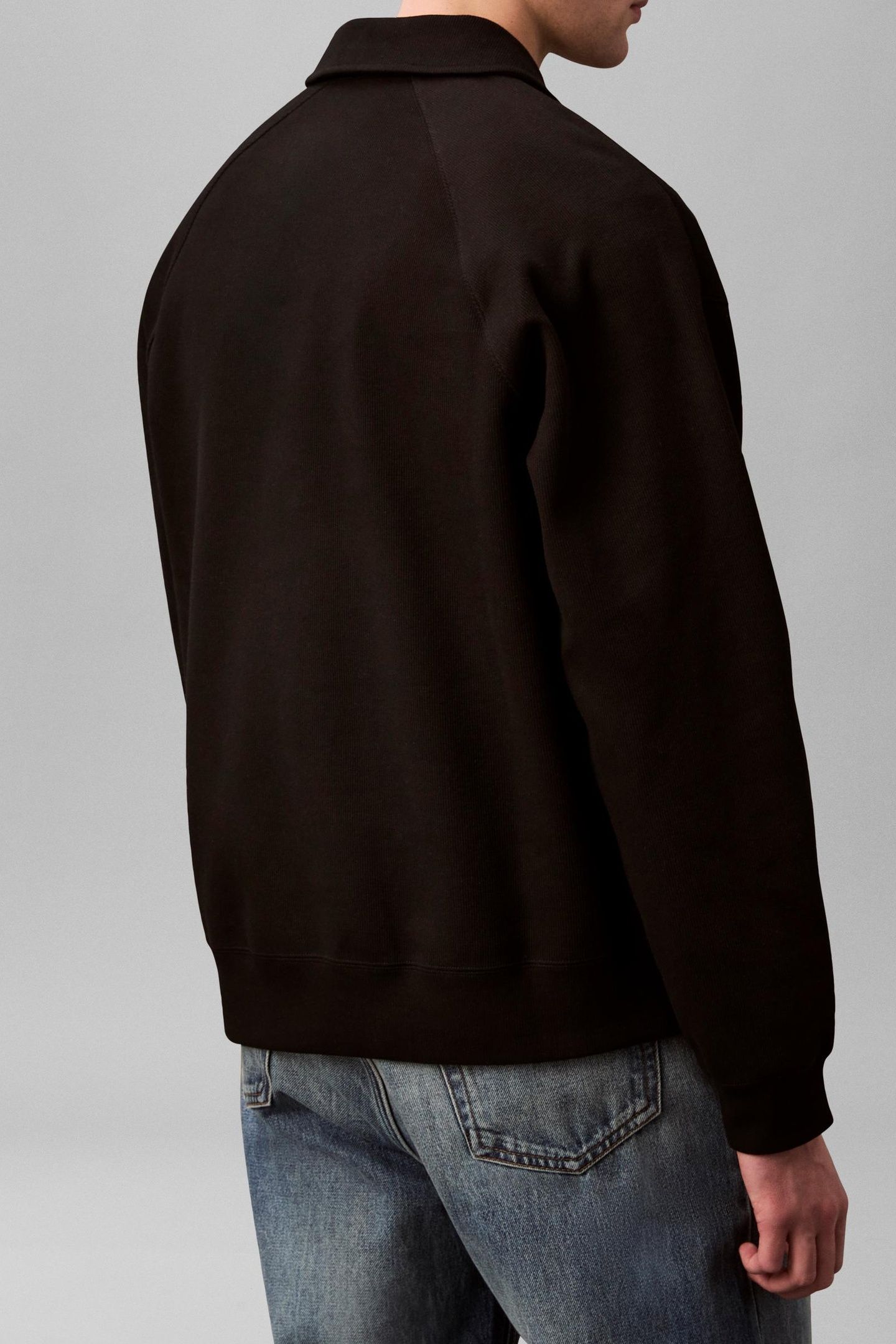 LONG SLEEVE DOUBLE KNIT RIB LOGO BLACK 2