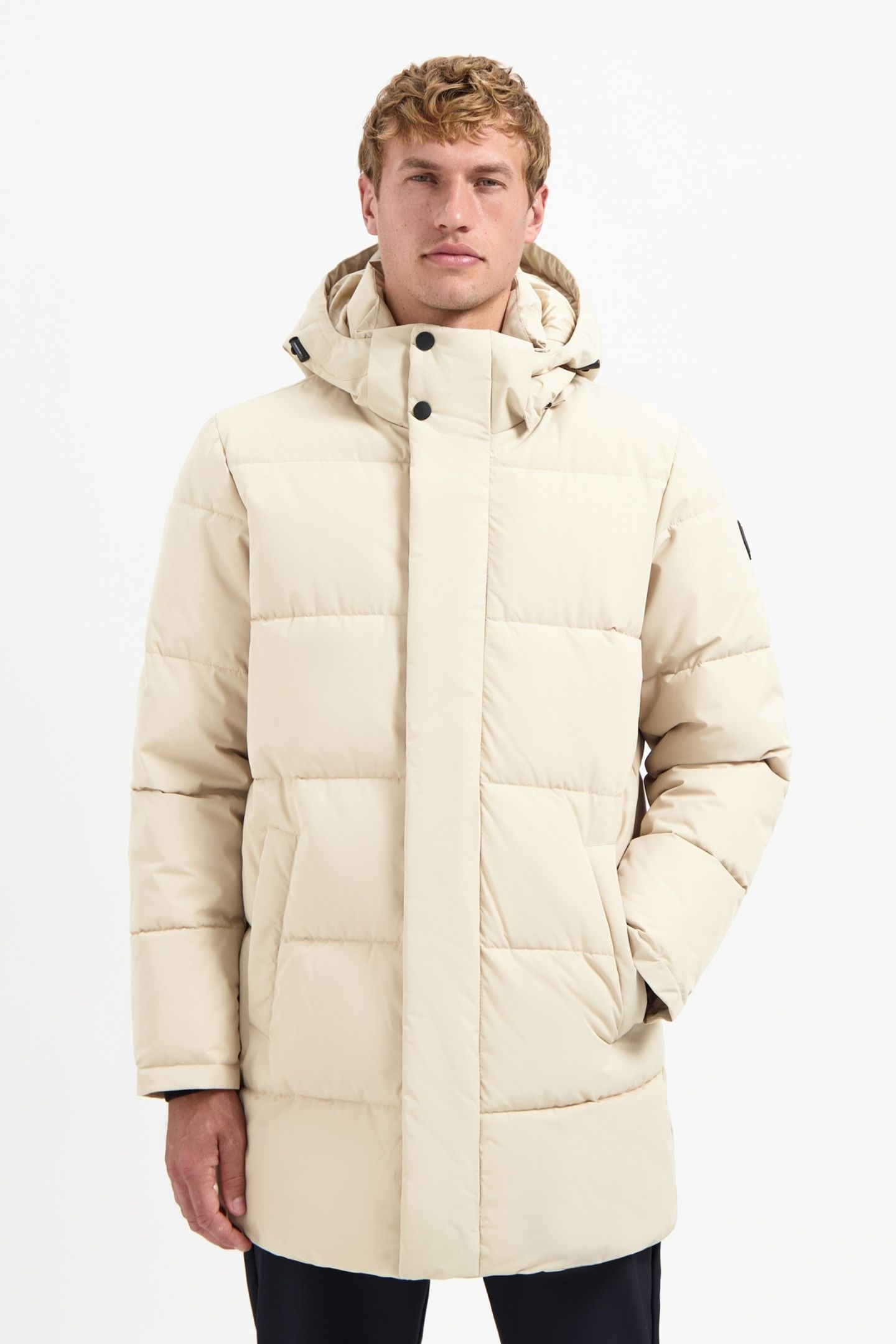 JACKET LONG PARKA HOOD PADDED CREAM 1
