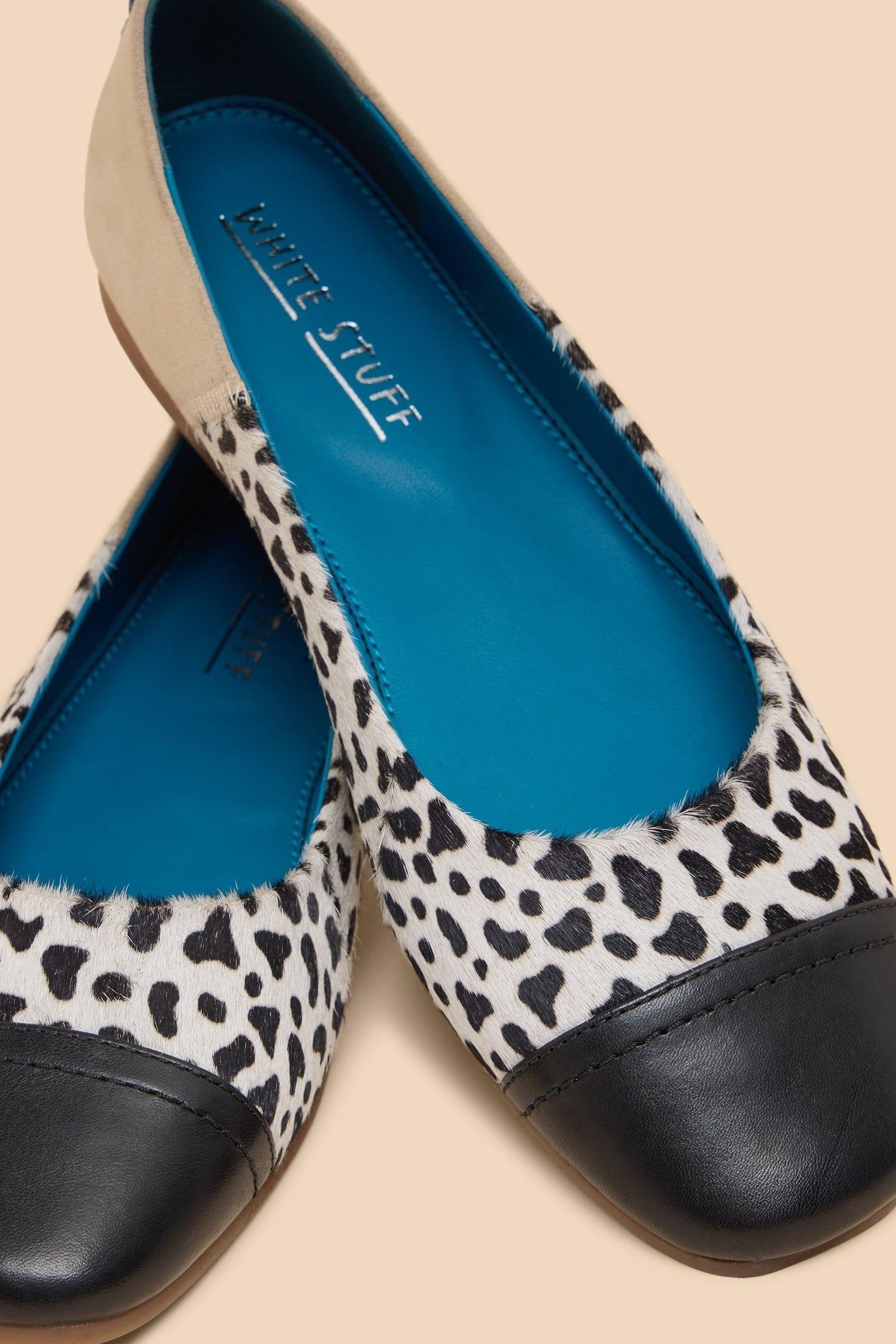 LORAL LEATHER BALLET PUMP NATURAL MULTI 2