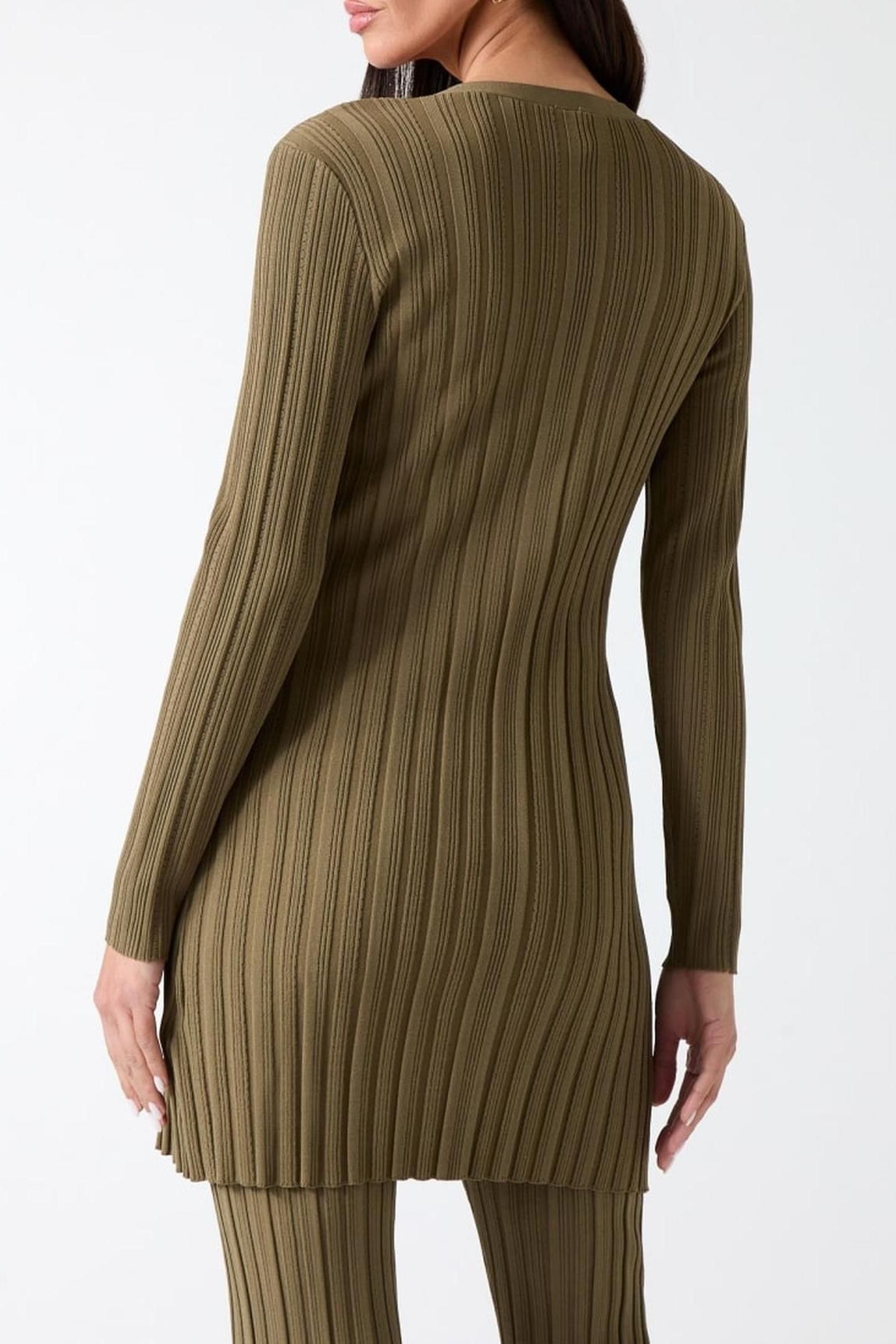 GIADA LONG CARDIGAN ARMY OLIVE 3