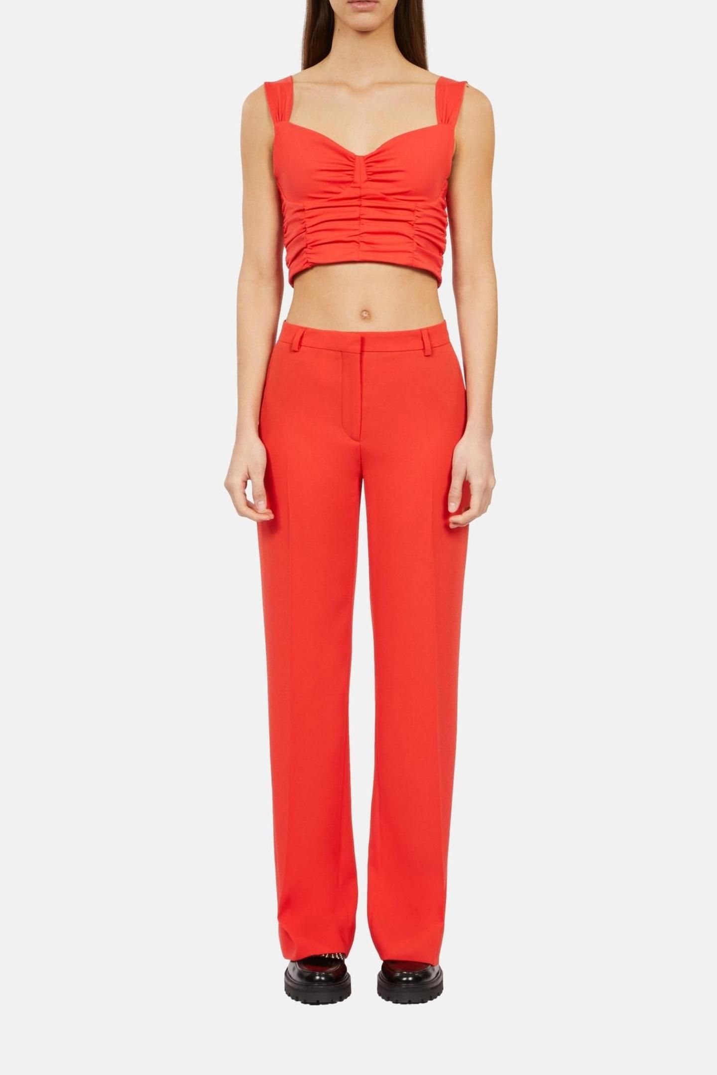 TOP WITH BALCONY AND ZIPPERED STRAP RED 3