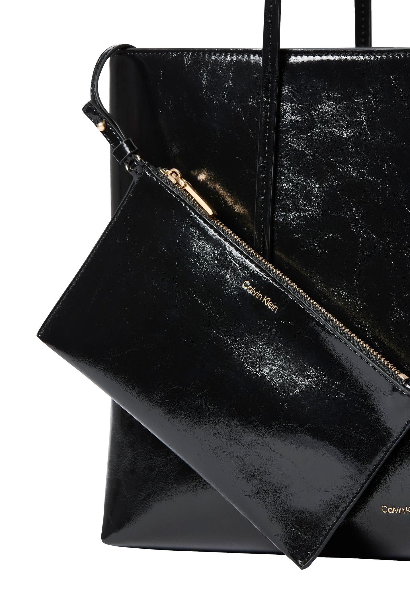FOIL LOGO GLOSSY TOTE BAG BLACK 4